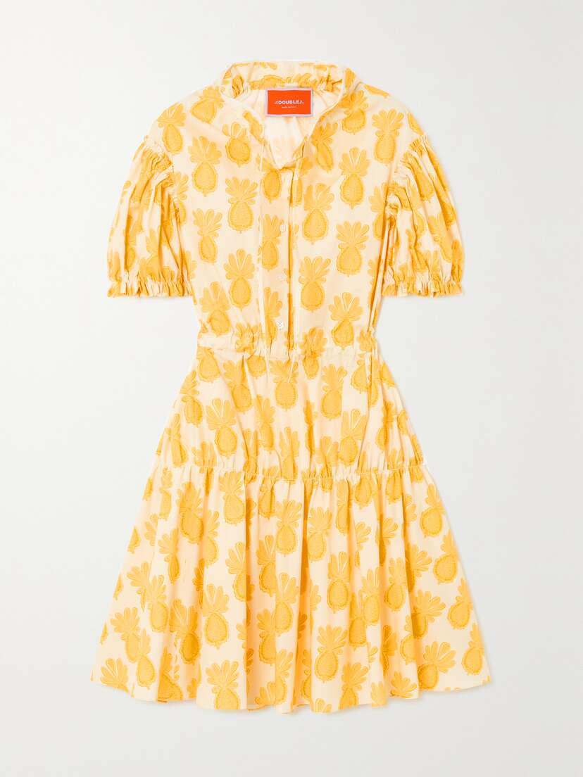 La DoubleJ Biscotto Tiered Printed Cotton-poplin Mini Dress - xx large