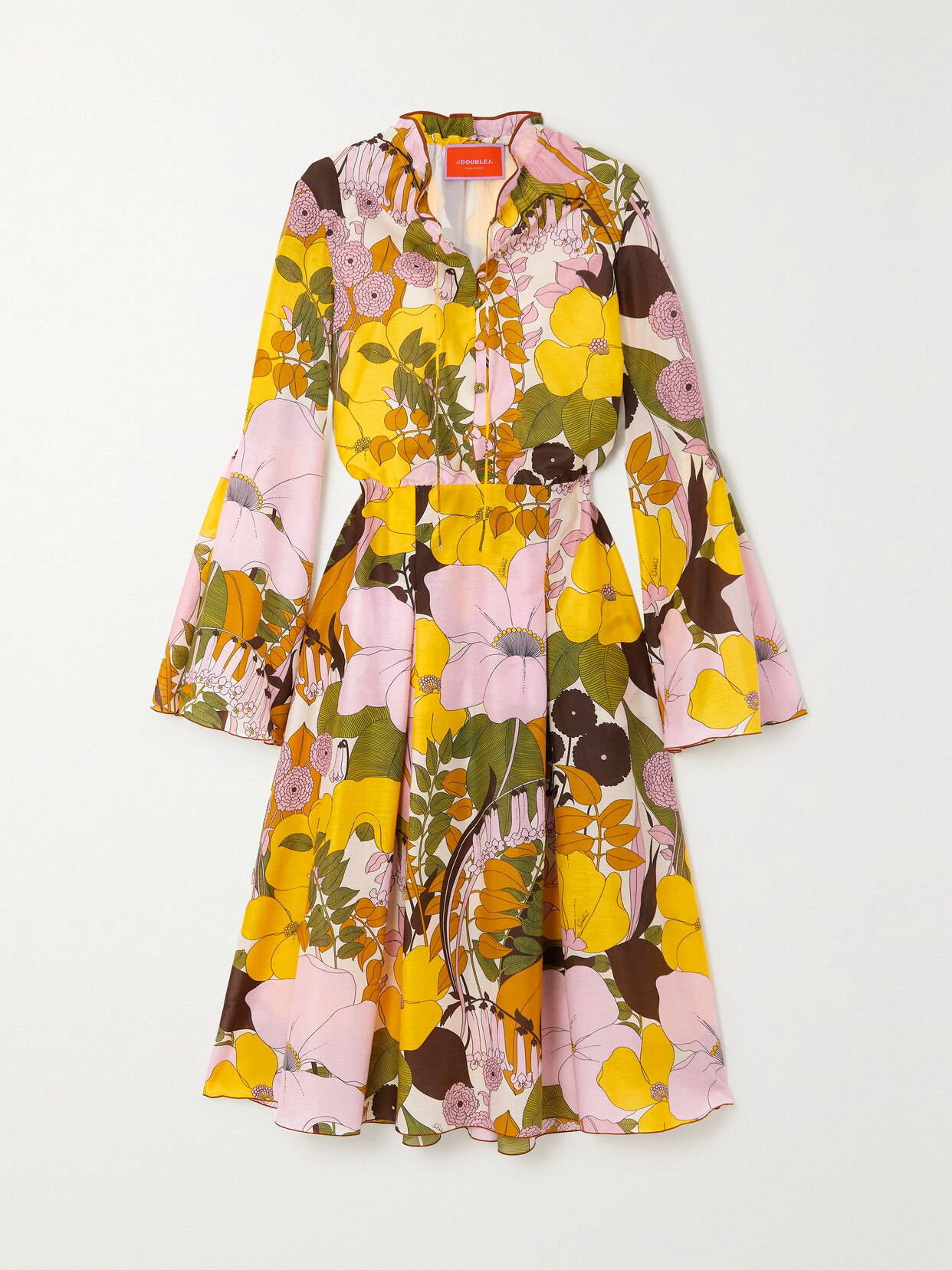 La Doublej Casanova Midi Dress In Big Flower Rose