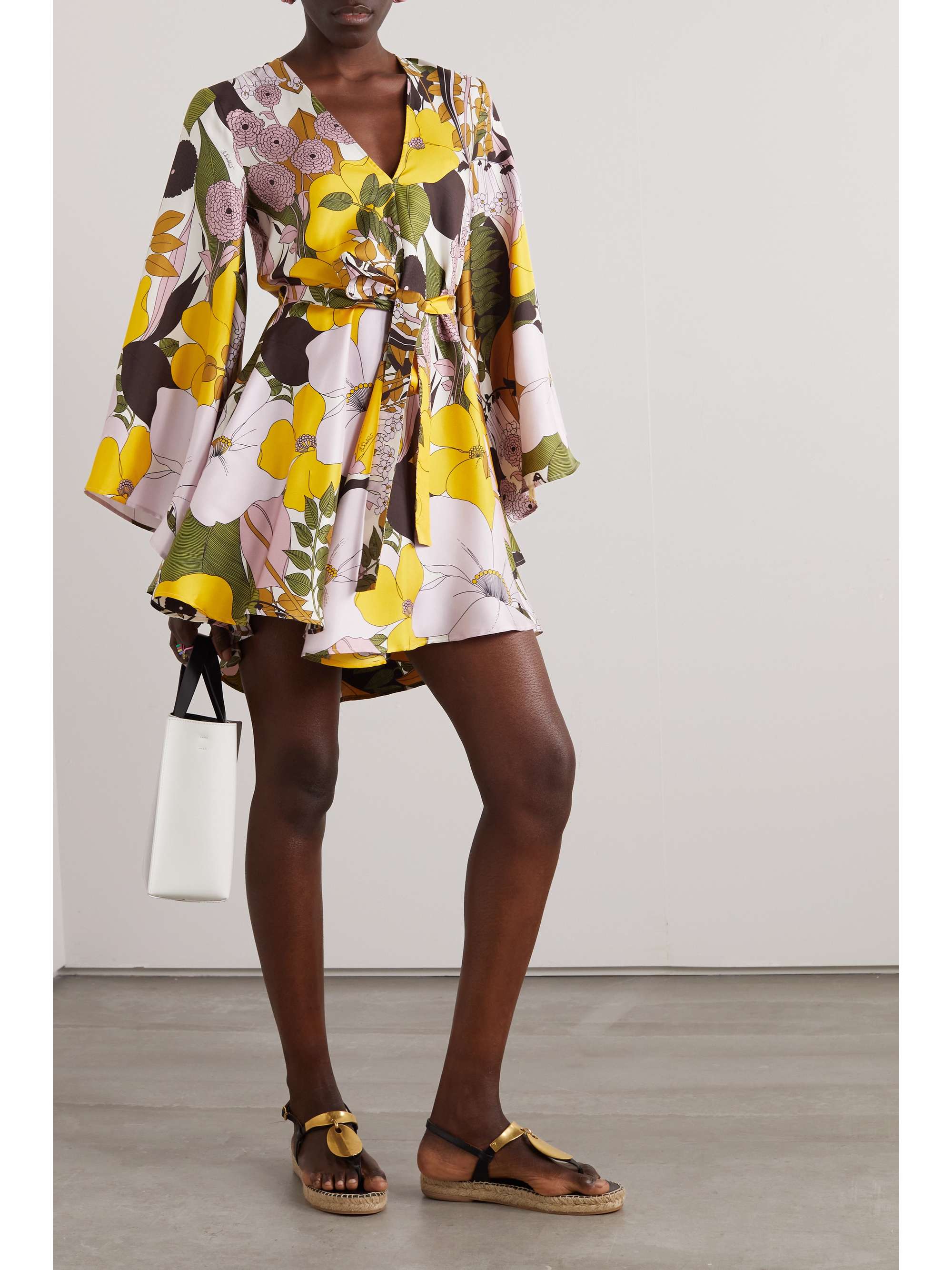 LA DOUBLEJ Magnifico ruched printed silk mini dress | NET-A-PORTER