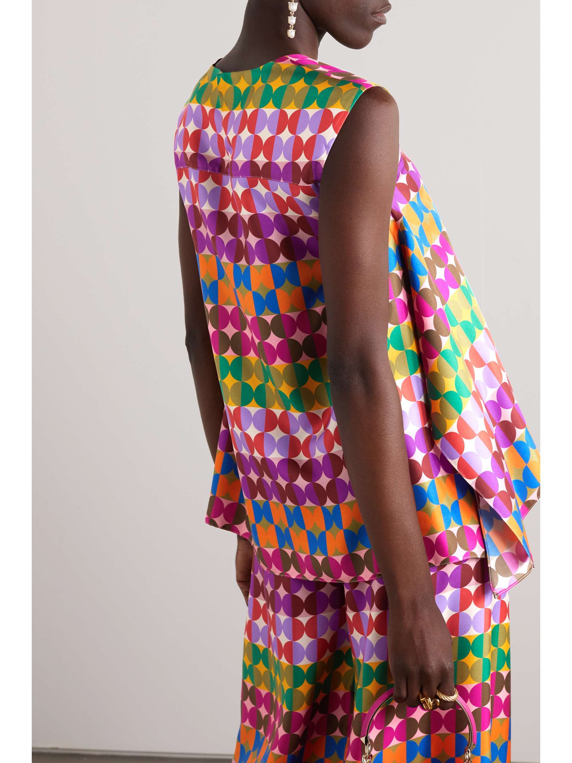 LA DOUBLEJ San Carlo printed silk-twill top