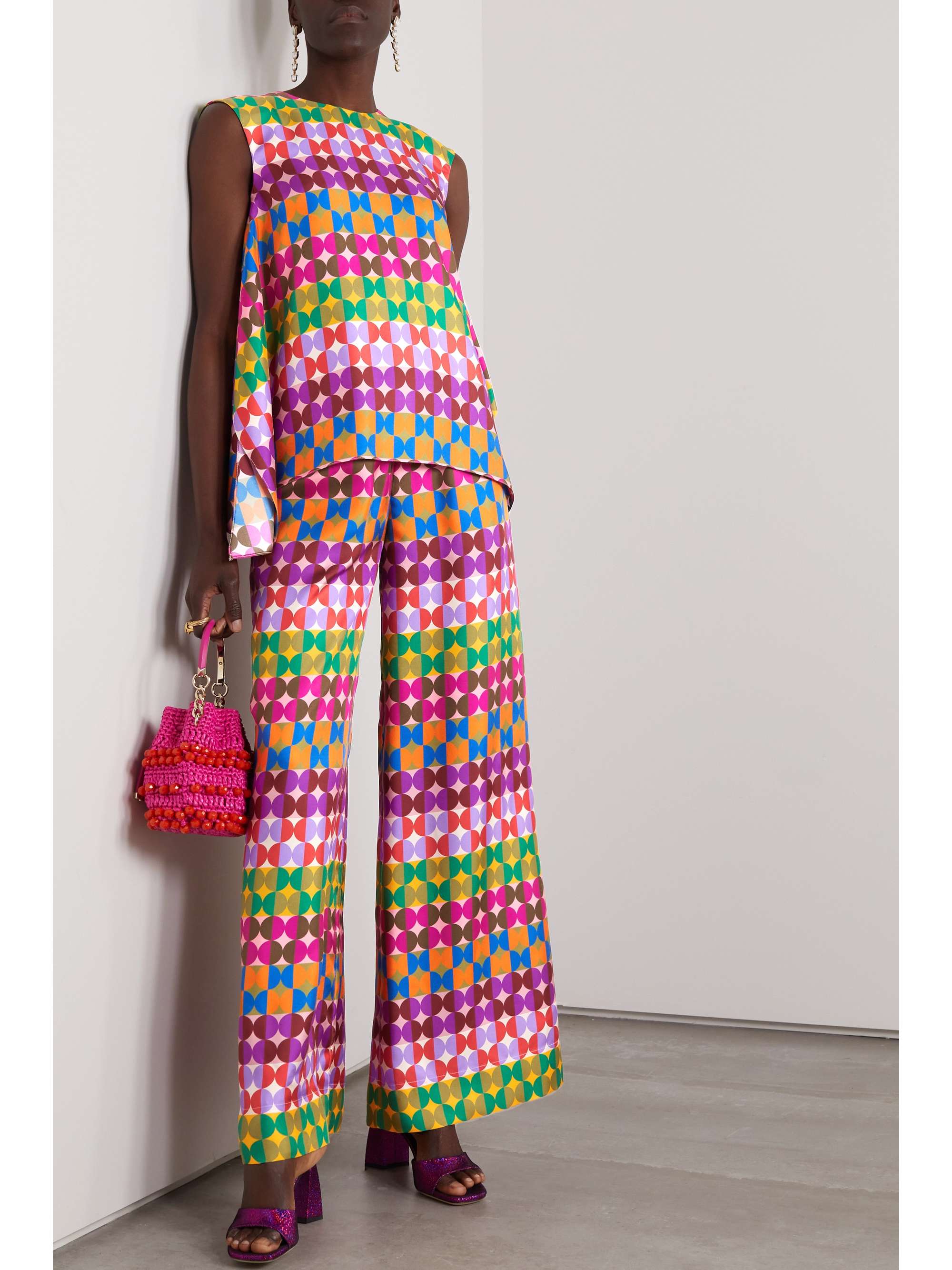 LA DOUBLEJ San Carlo printed silk-twill top