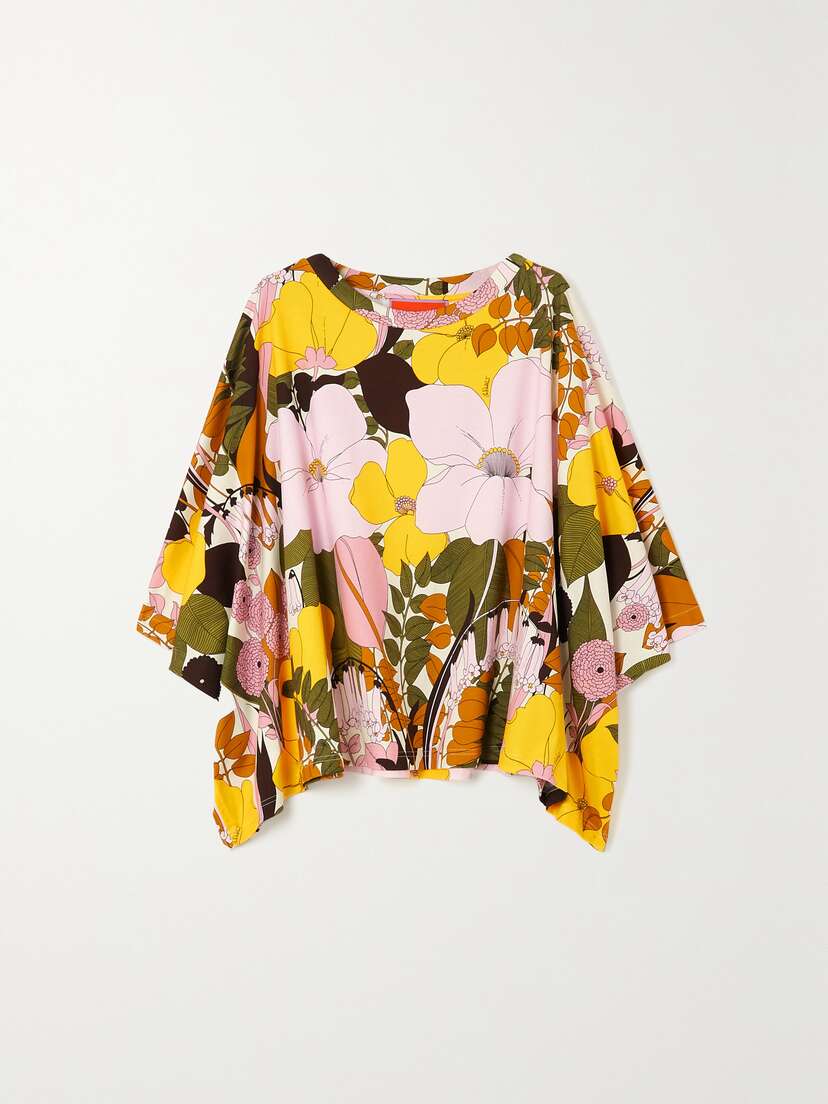 La DoubleJ Meditation Floral-print Cotton Blouse - x large