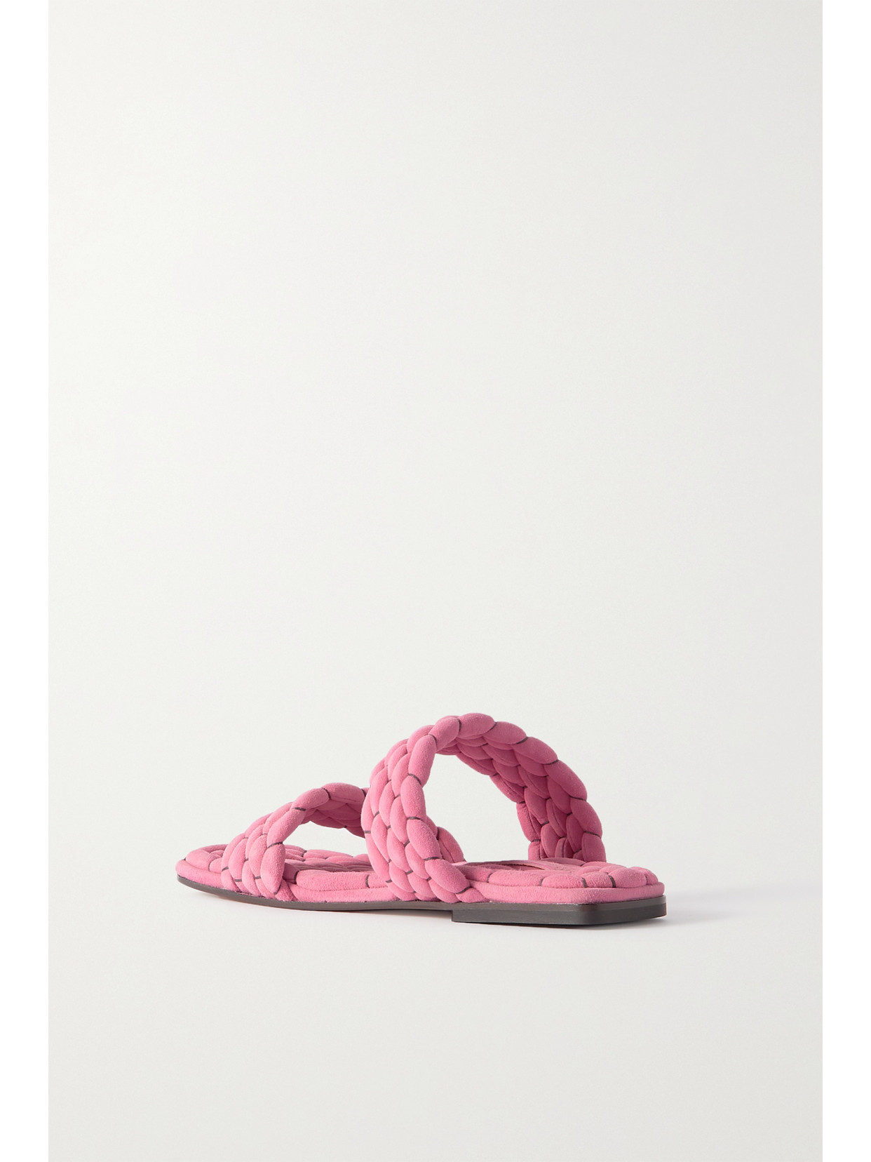Dries Van Noten Woven Suede Slides In Pink