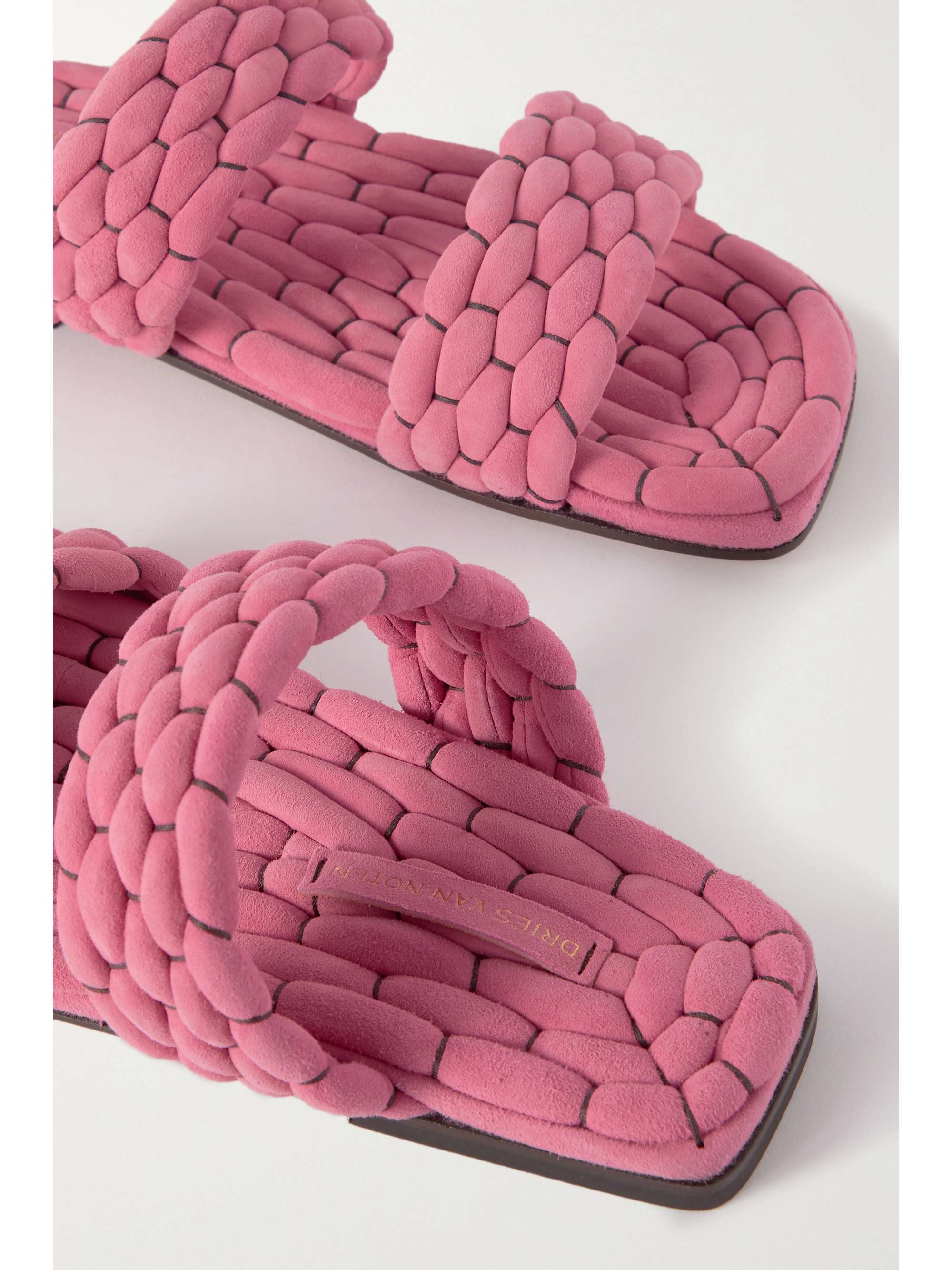 DRIES VAN NOTEN Woven suede slides | NET-A-PORTER