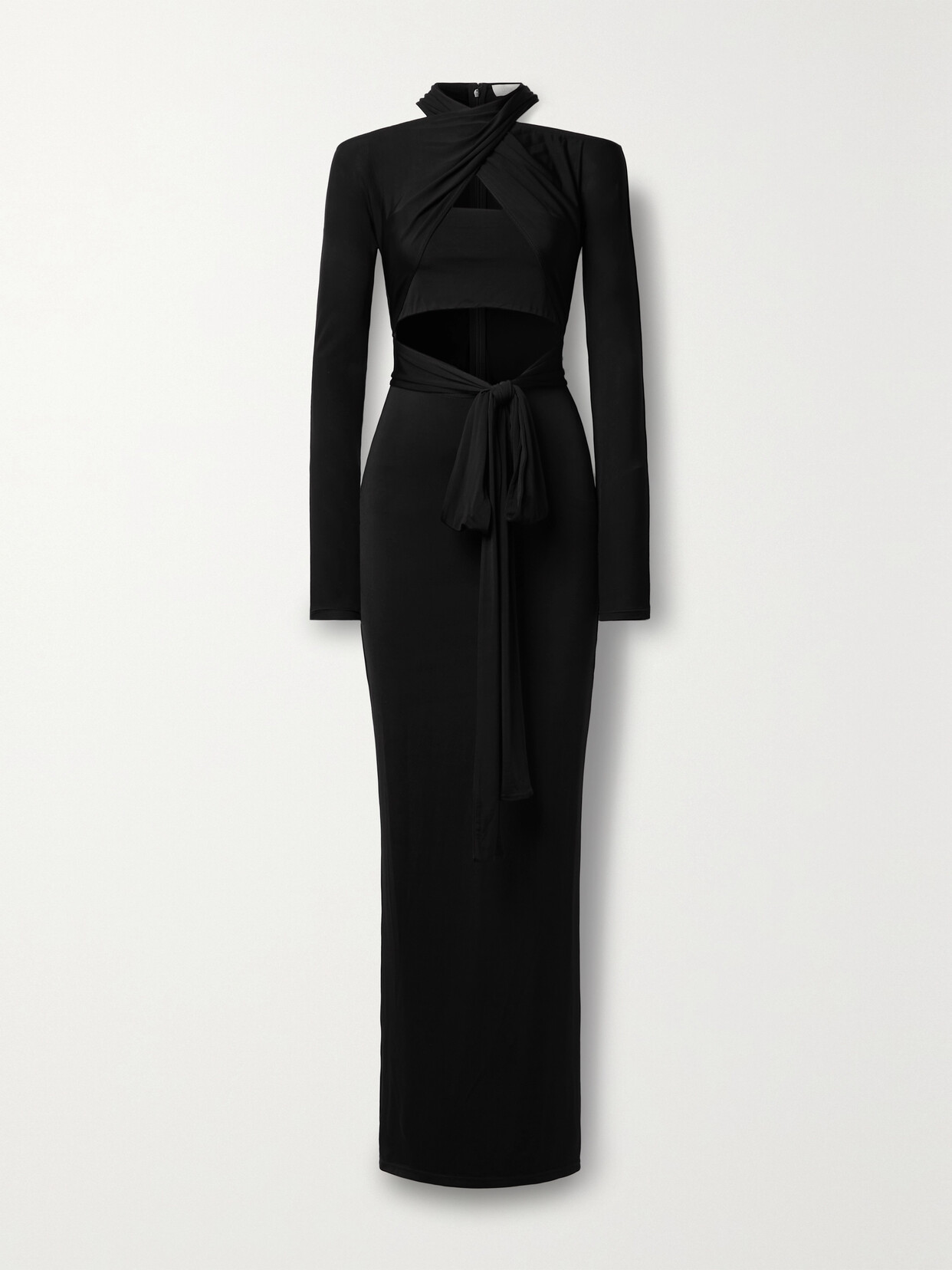 LAPOINTE Cutout Stretch-jersey Maxi Dress - Black