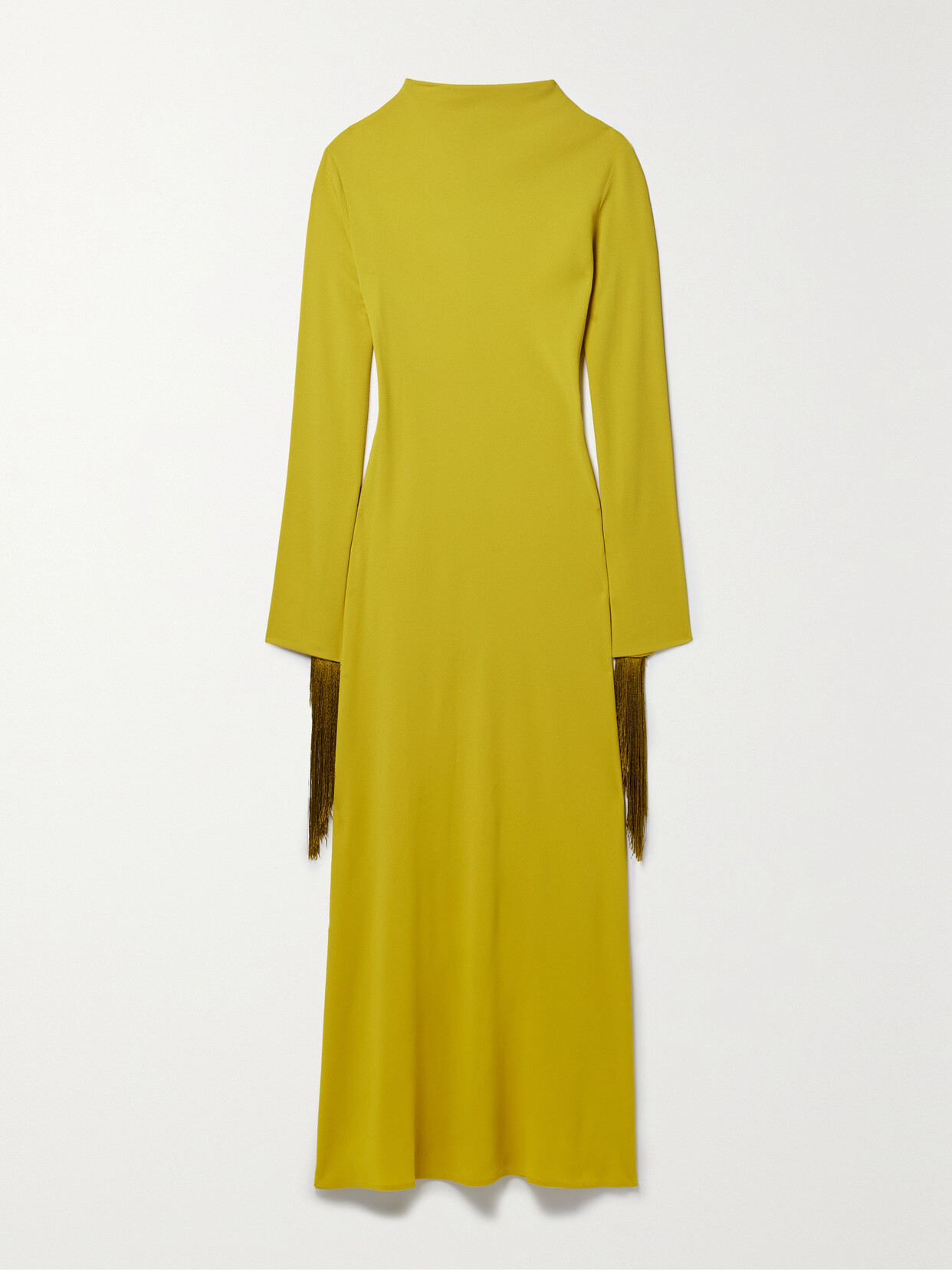 LAPOINTE - Fringed Crepe Maxi Dress - Yellow