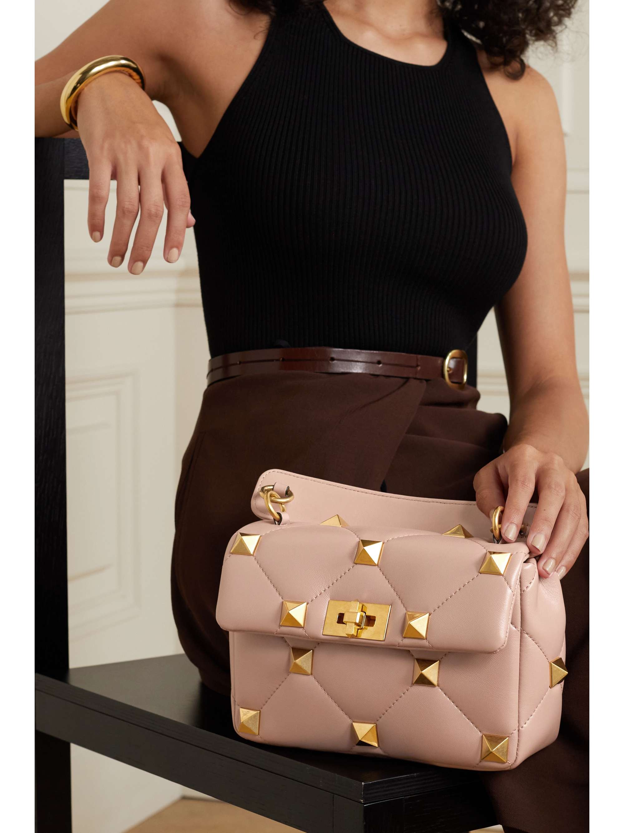VALENTINO GARAVANI Valentino Garavani Roman Stud small quilted leather shoulder bag