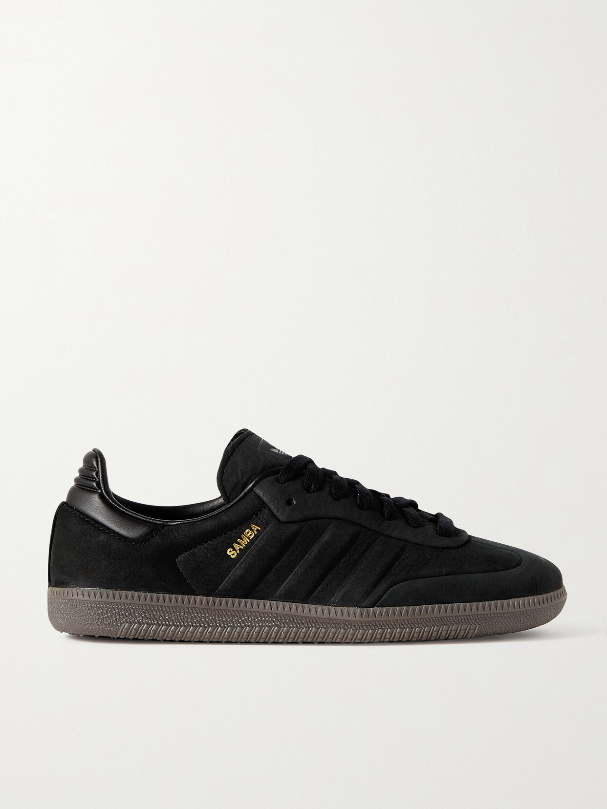 Adidas Originals Samba Og Leather-trimmed Nubuck Sneakers In Black