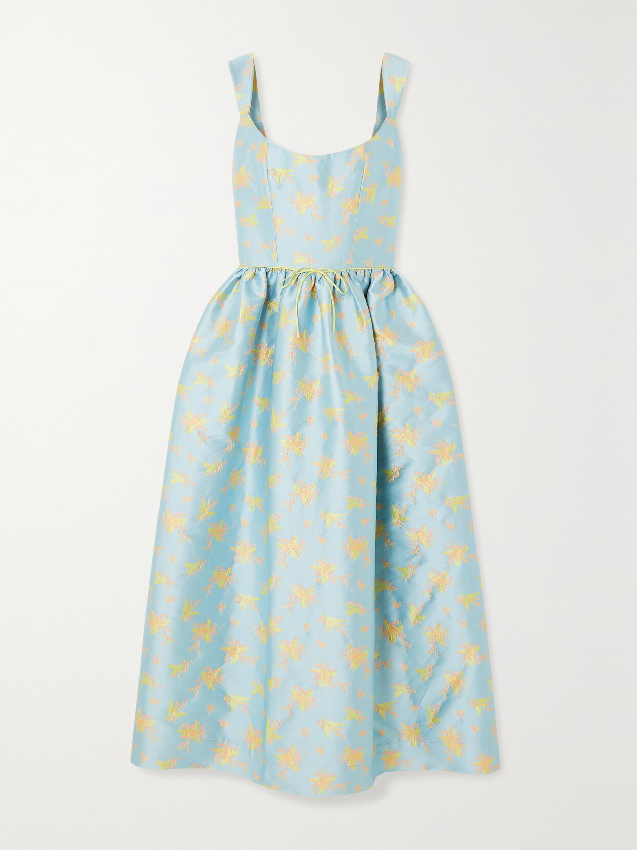 Markarian - Apple Floral-brocade Midi Dress - Blue