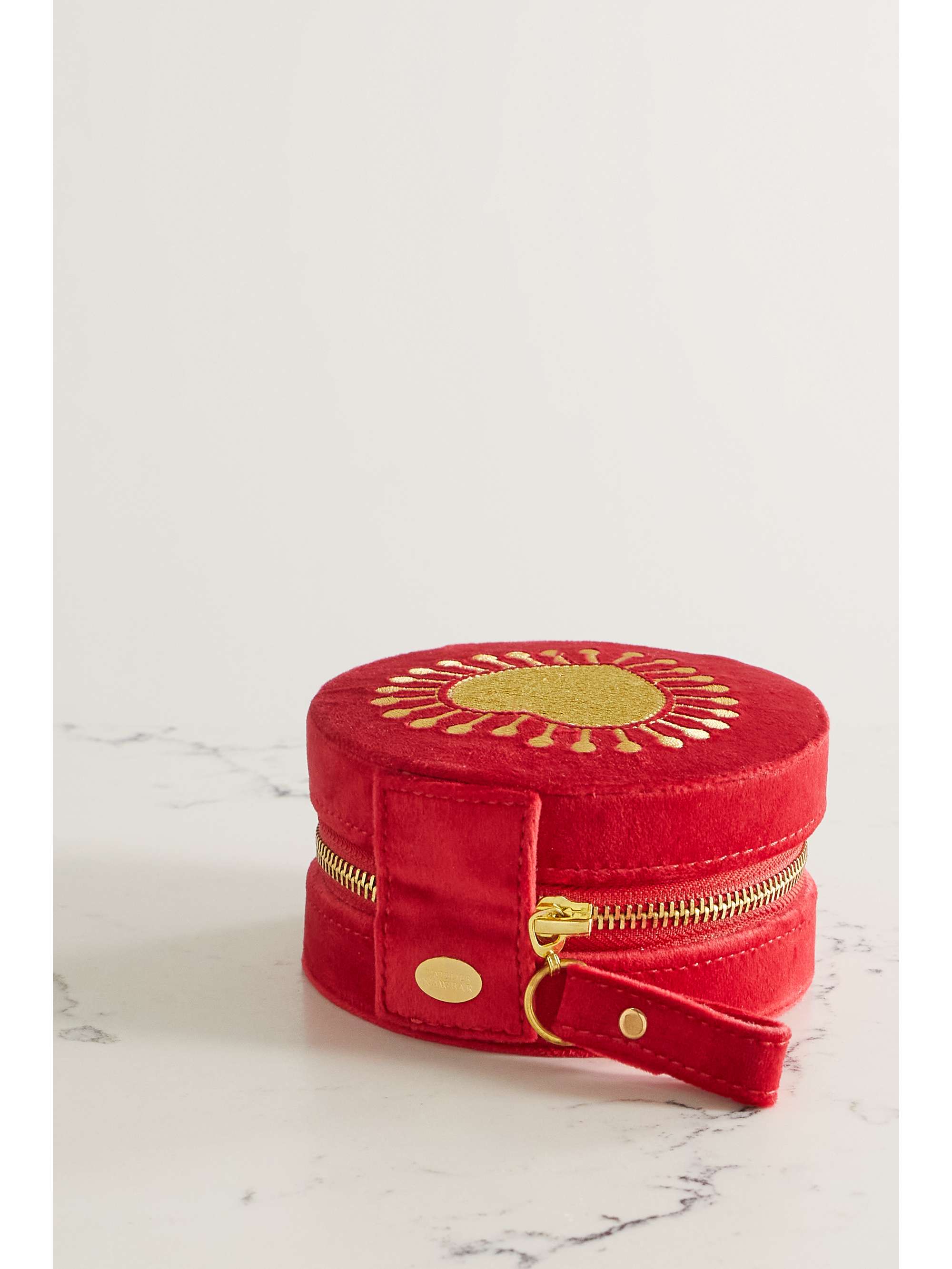 L'ATELIER NAWBAR Sacred Heart embroidered velvet jewelry box