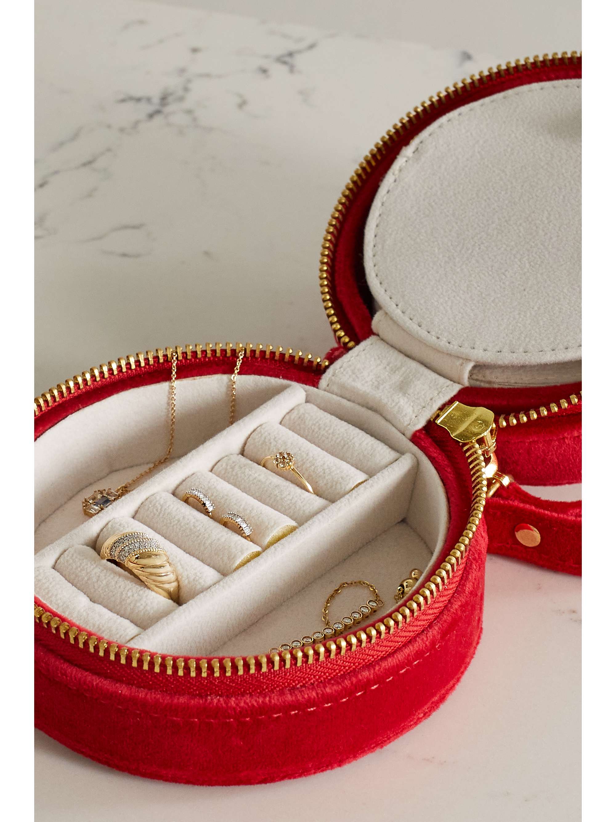 L'ATELIER NAWBAR Sacred Heart embroidered velvet jewelry box