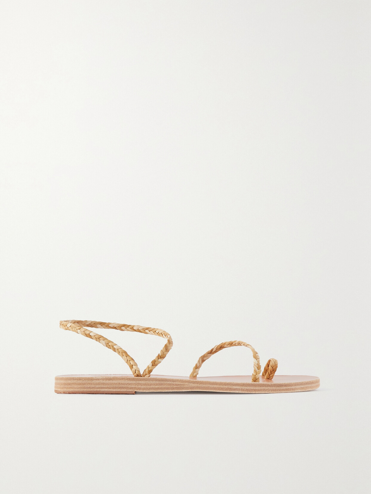 Shop Ancient Greek Sandals Eleftheria Braided Raffia Sandals In Gold