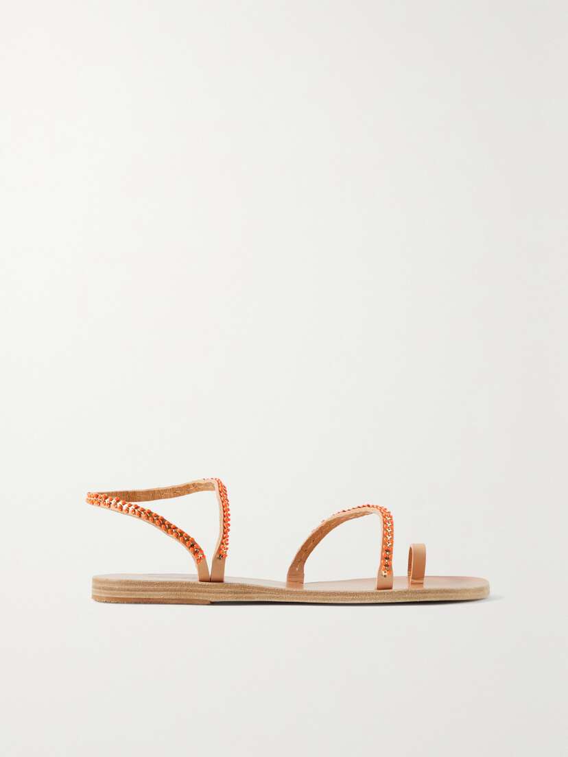Ancient Greek Sandals Eleftheria Embellished Leather Sandals