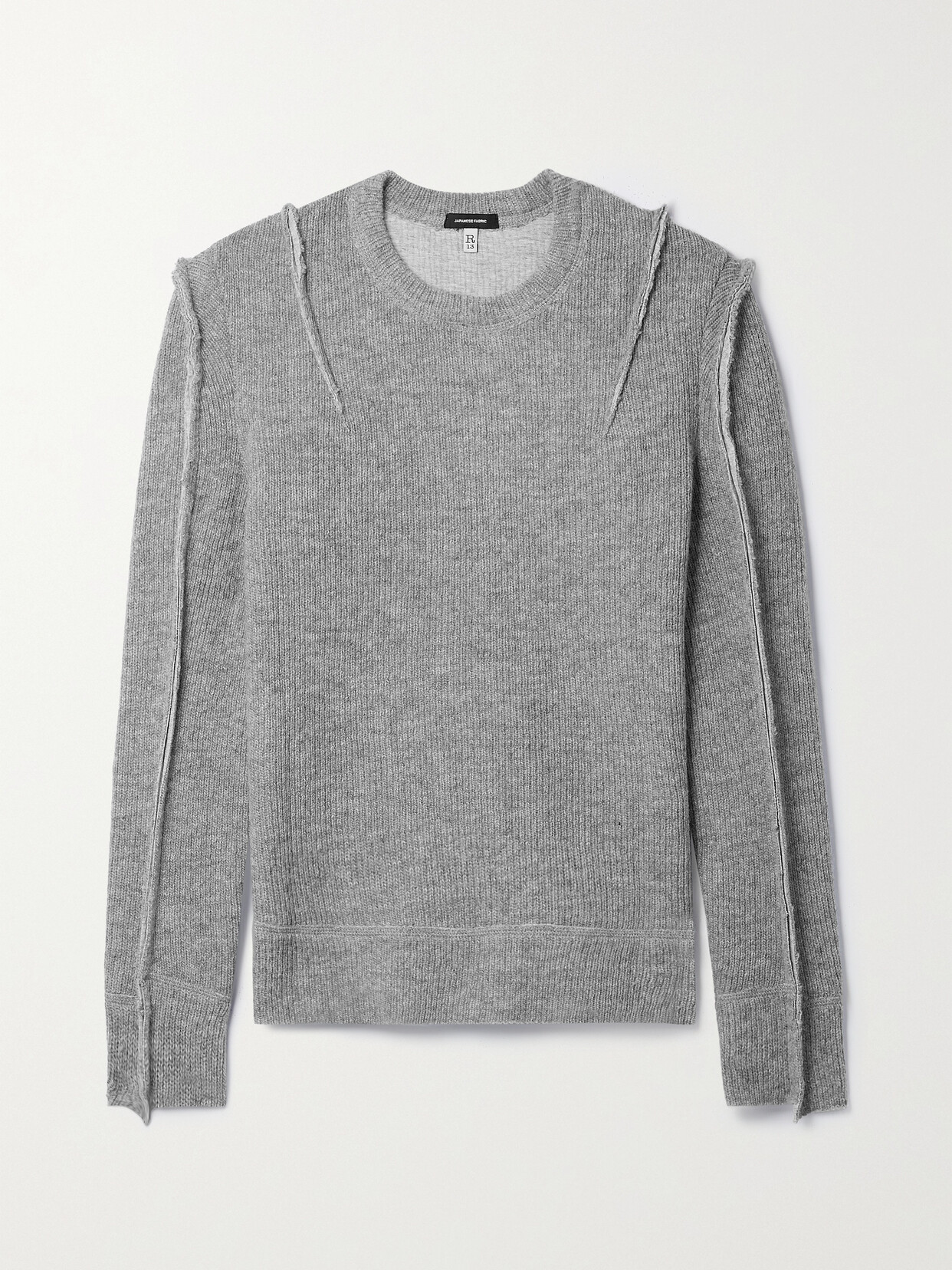 R13 - Distressed Ribbed Wool-blend Sweater - Gray