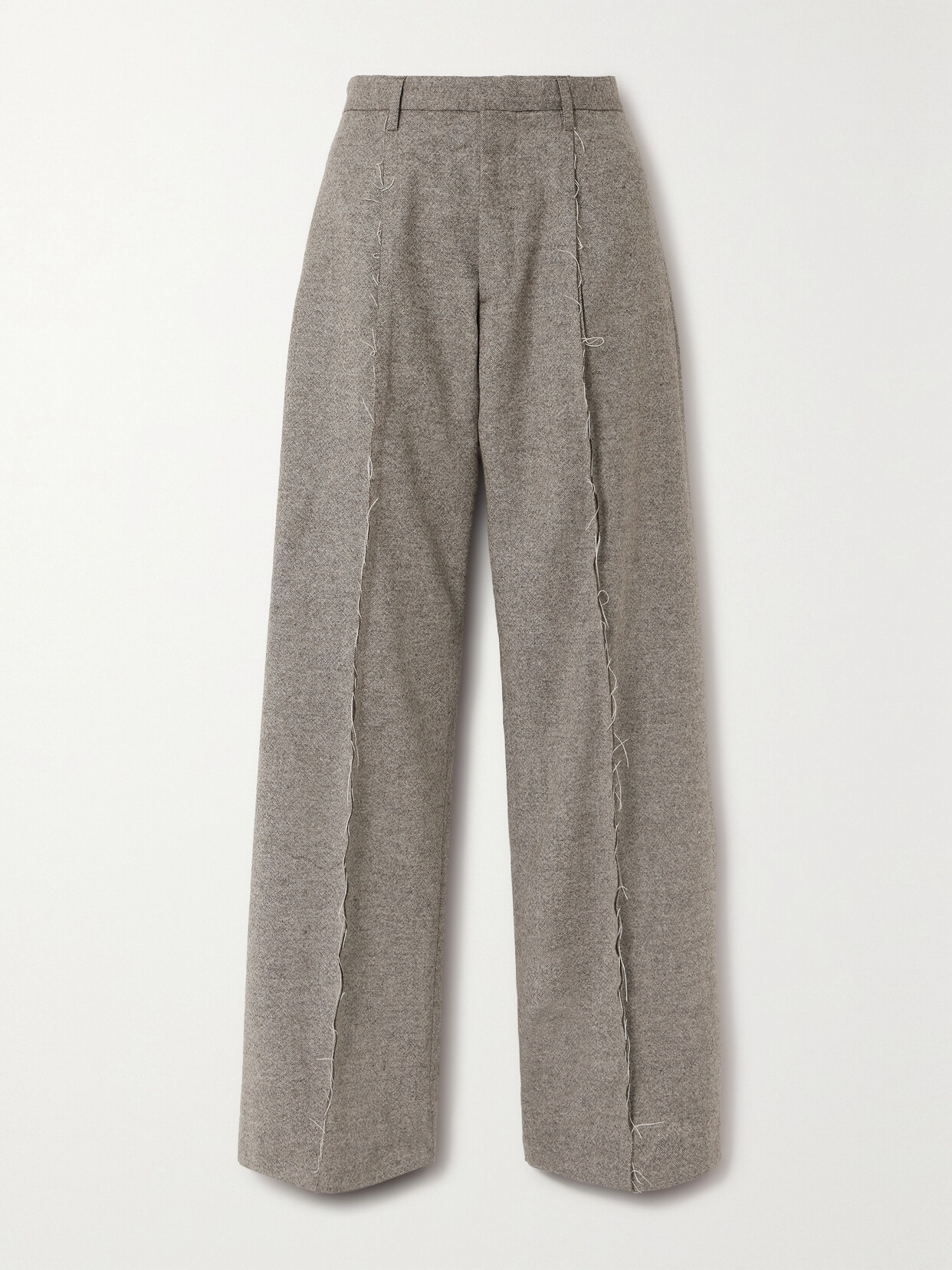 R13 - Distressed Merino Wool Wide-leg Pants - Neutrals