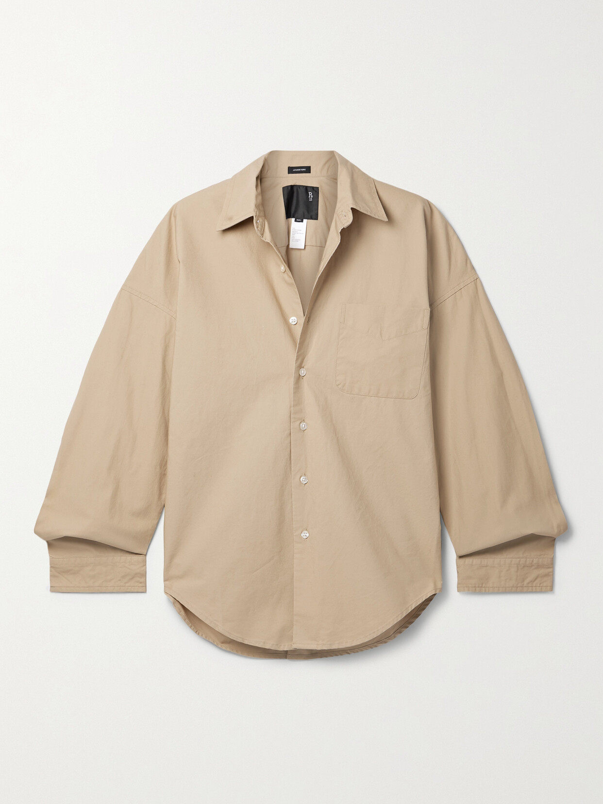 R13 Cotton-poplin Shirt - Neutrals