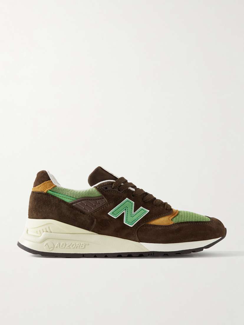 New Balance 998 Leather And Mesh-trimmed Suede Sneakers