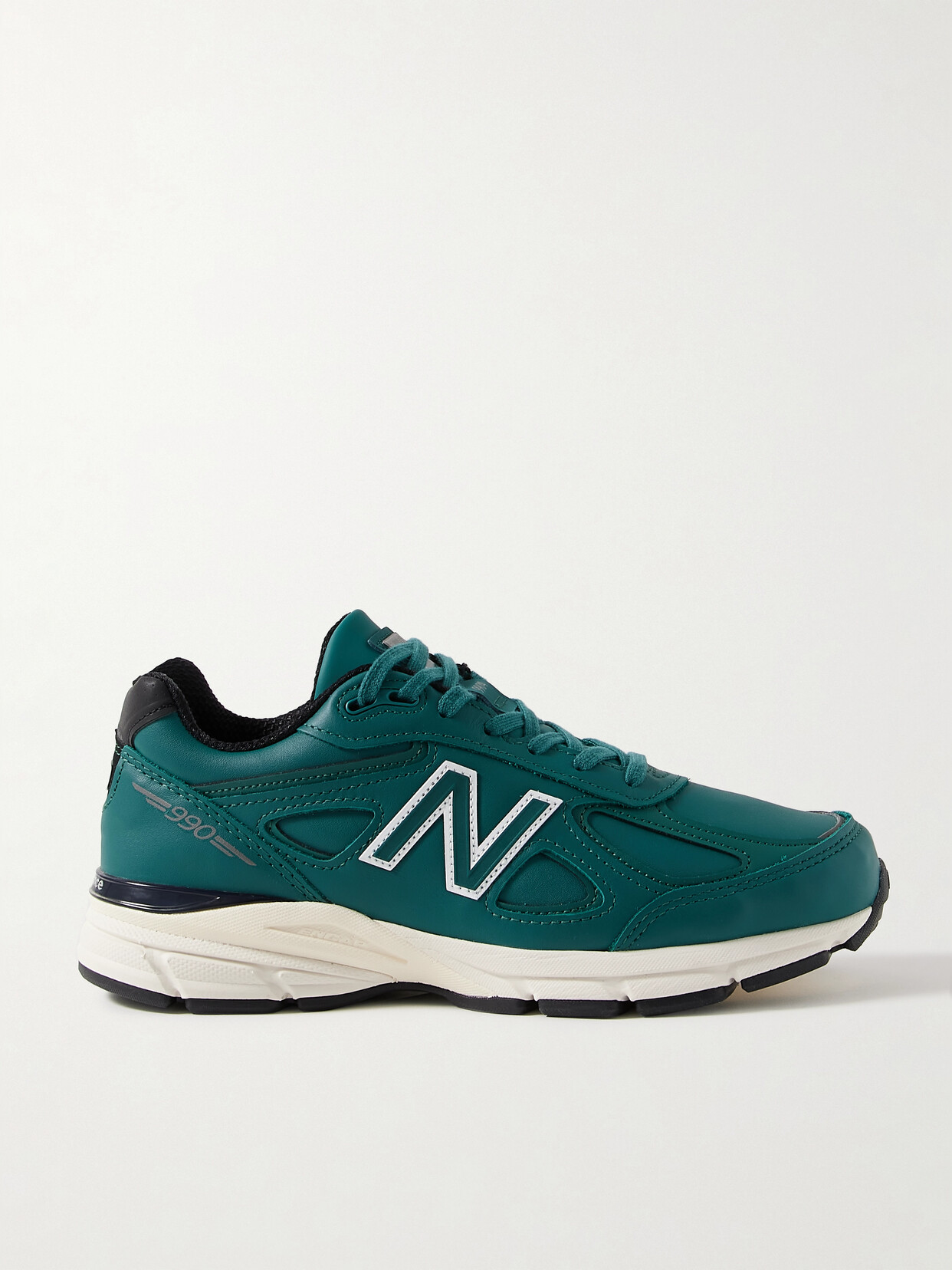 New Balance 990v4 Leather Sneakers In Green