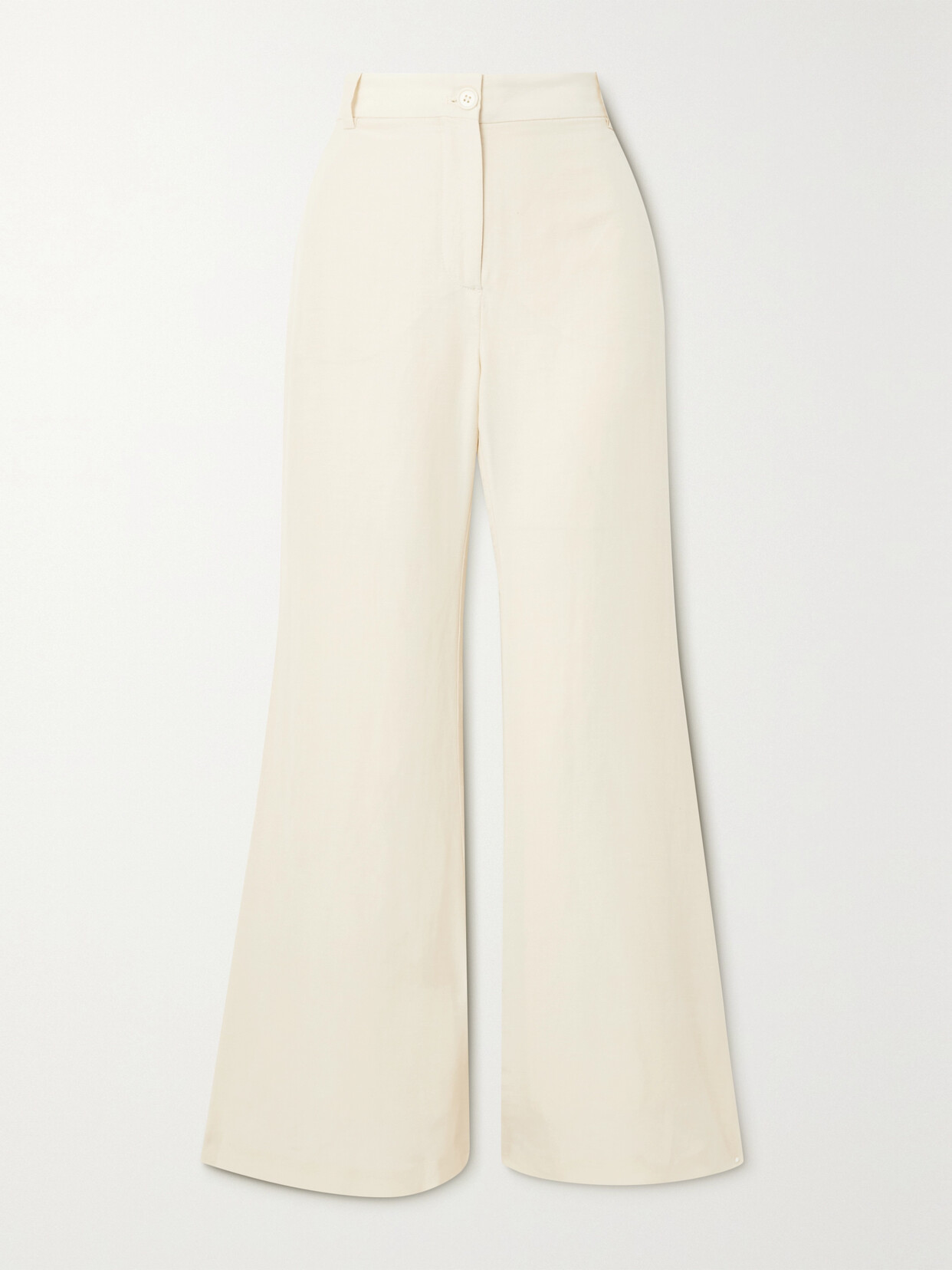 By Malene Birger Carass Cropped Woven Flared Pants - Cream