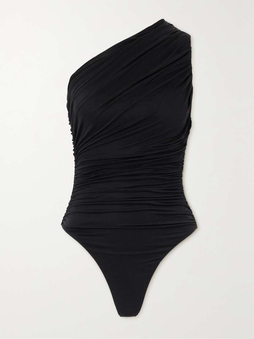 GAUGE81 Tera One-shoulder Ruched Stretch-jersey Bodysuit - EU 44