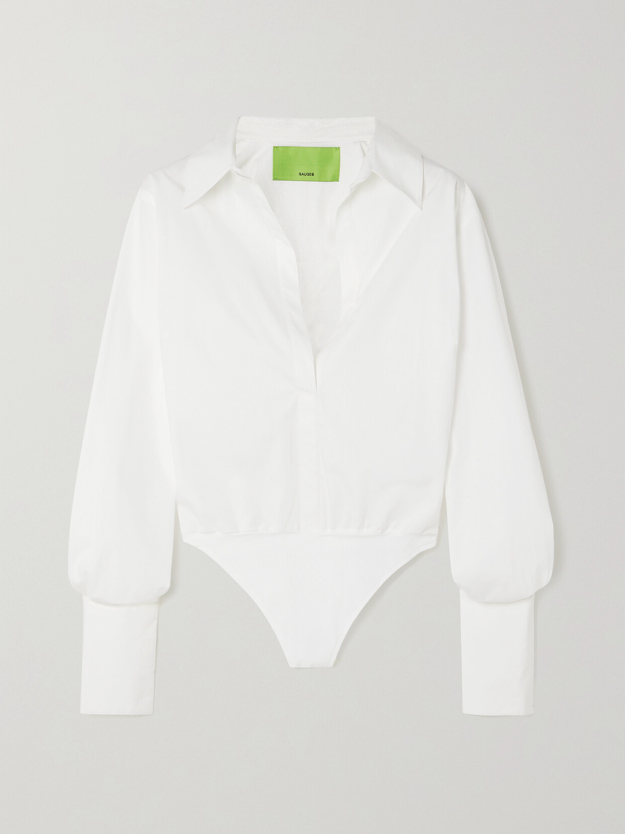 GAUGE81 - Aomo Cotton-poplin And Stretch-jersey Bodysuit - White