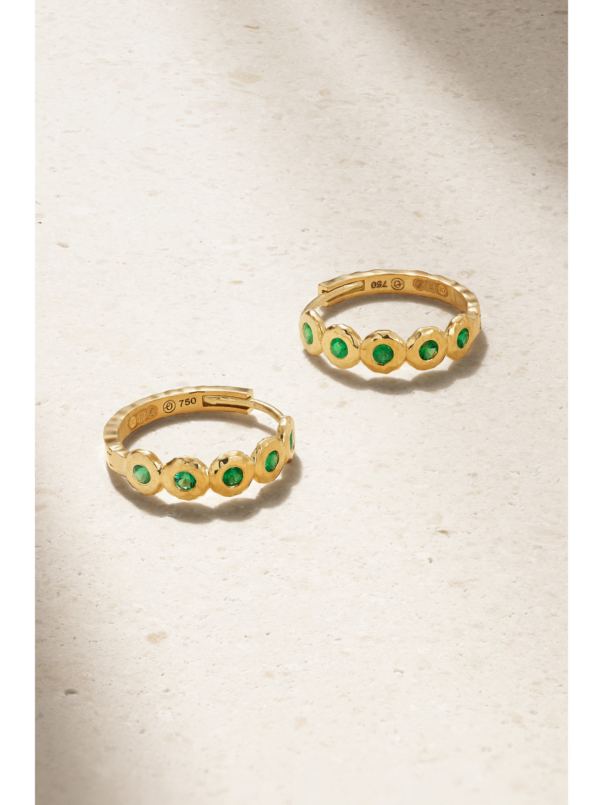 Octavia Elizabeth - + Net Sustain Edith 18-karat Gold Emerald Hoops Earrings - One size