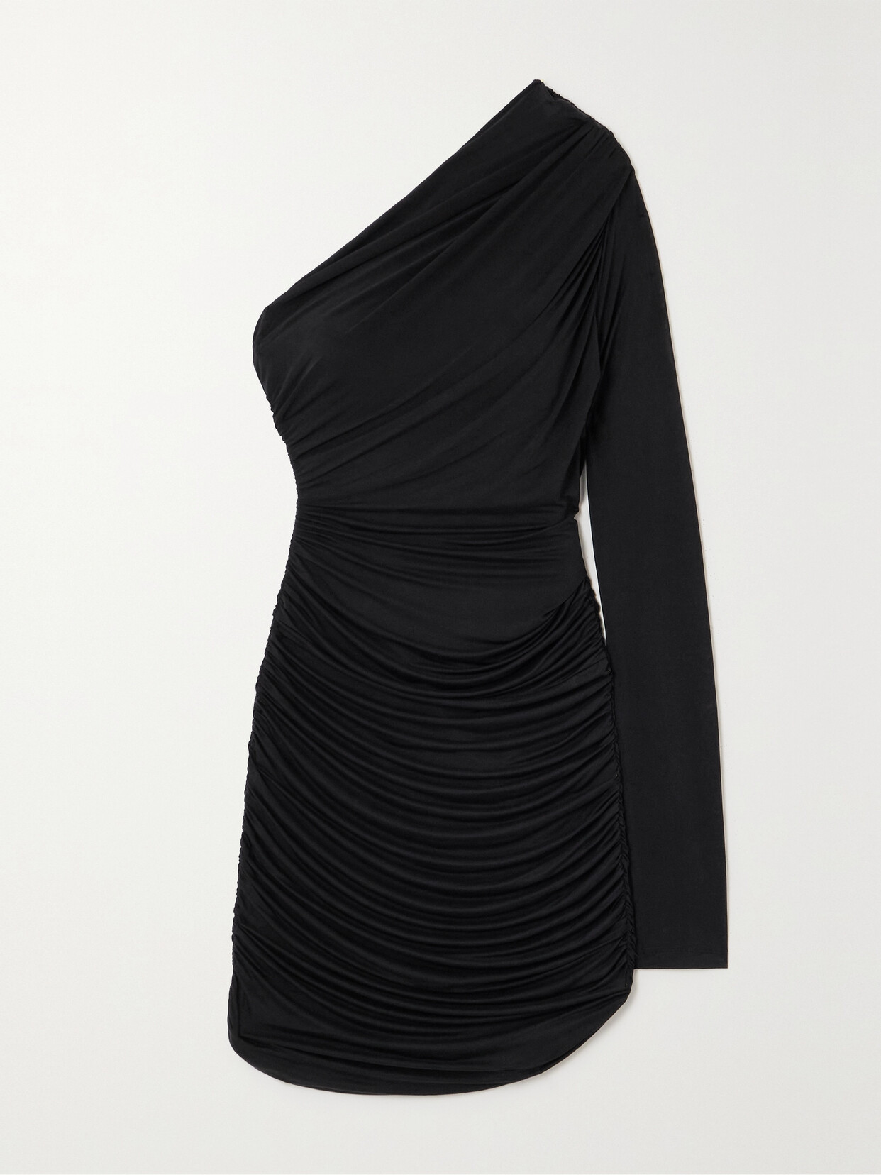 GAUGE81 Pila One-sleeve Draped Jersey Mini Dress - Black