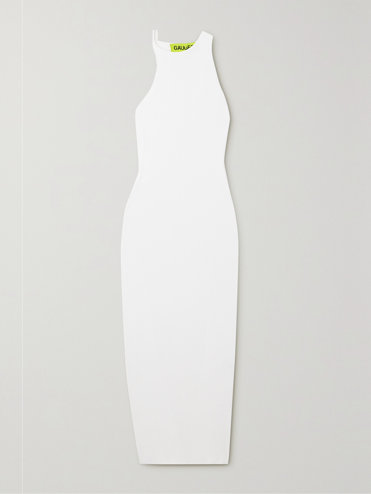 GAUGE81 Altea Asymmetric Ribbed-knit Maxi Dress - White