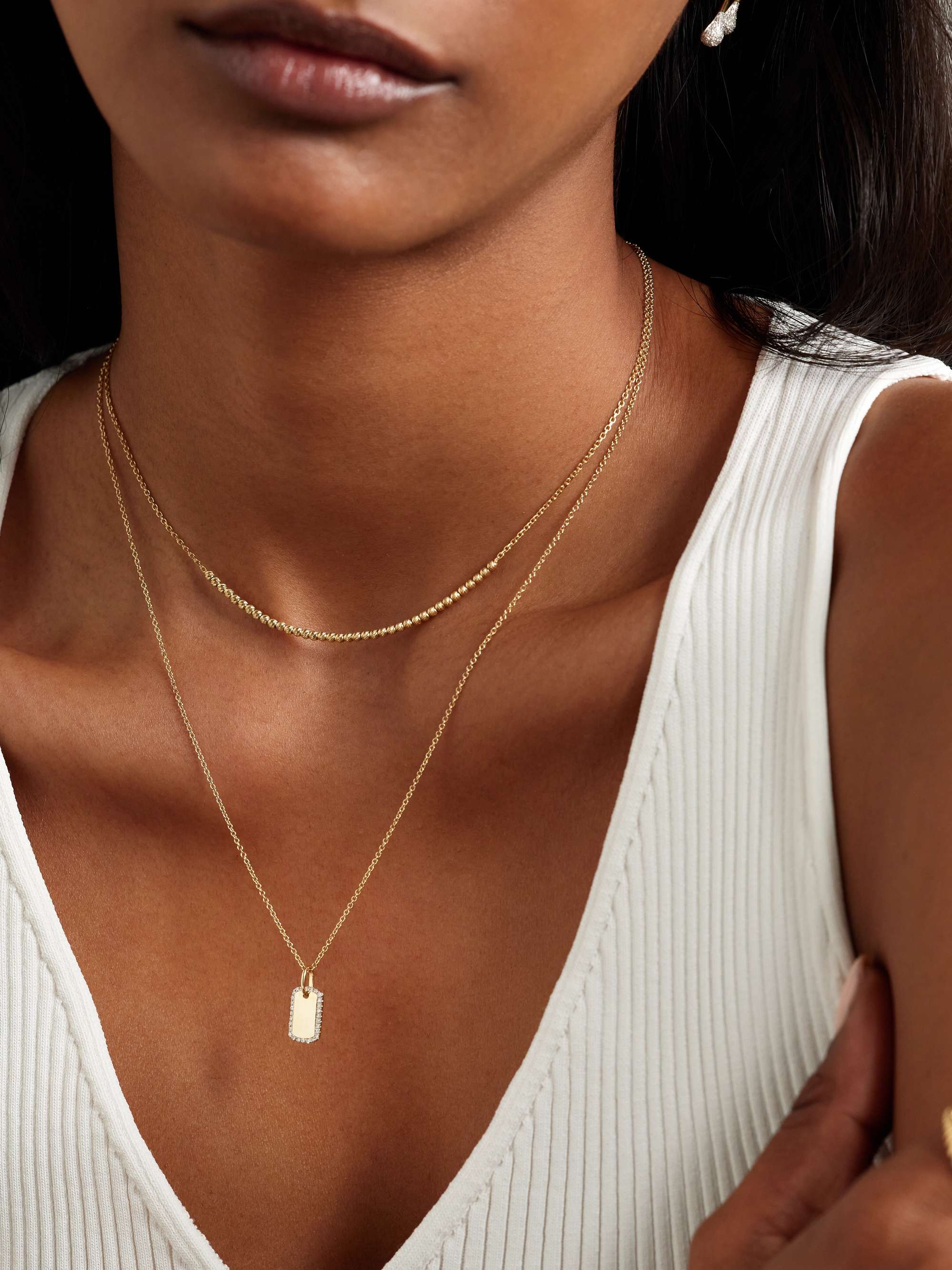 STONE AND STRAND 10-karat gold diamond necklace