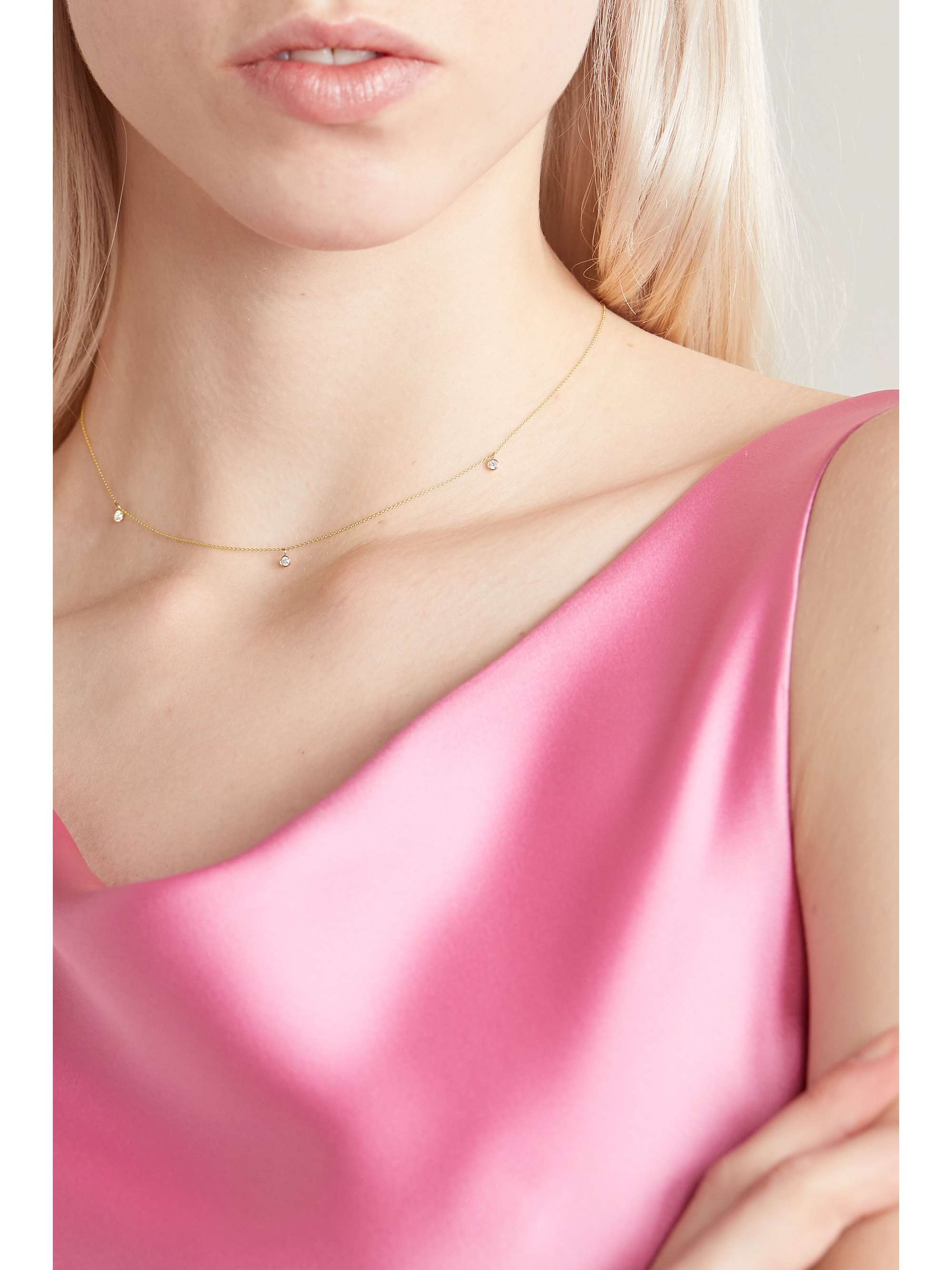 STONE AND STRAND 14-karat gold diamond necklace