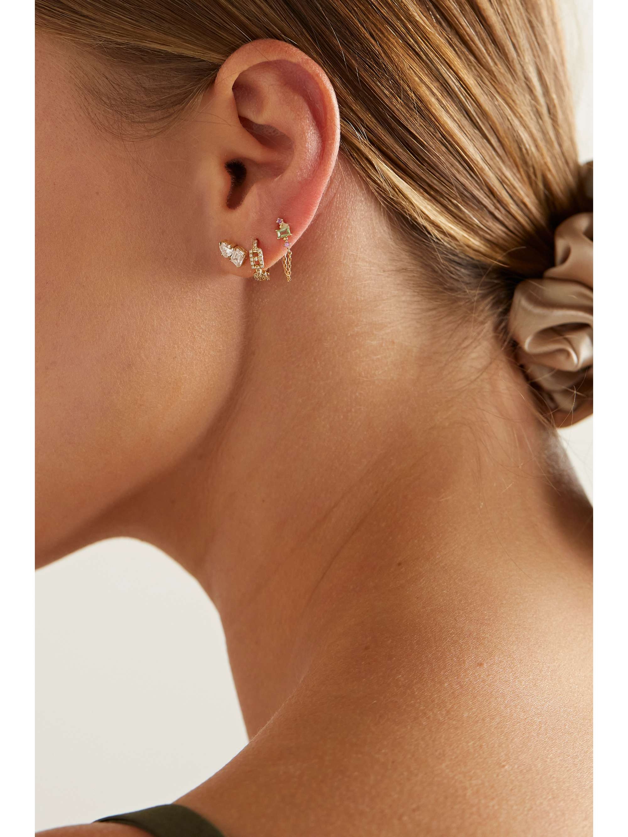 STONE AND STRAND Gala 14-karat gold laboratory-grown diamond single earring
