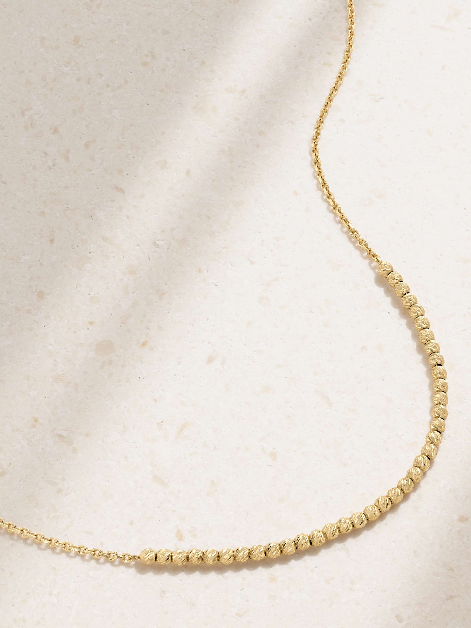 STONE AND STRAND Glitter In The Sky 14-karat gold beaded necklace