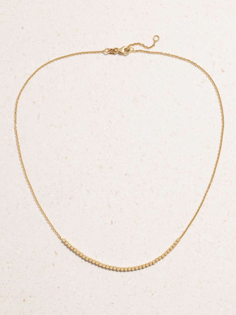 STONE AND STRAND Glitter In The Sky 14-karat Gold Beaded Necklace