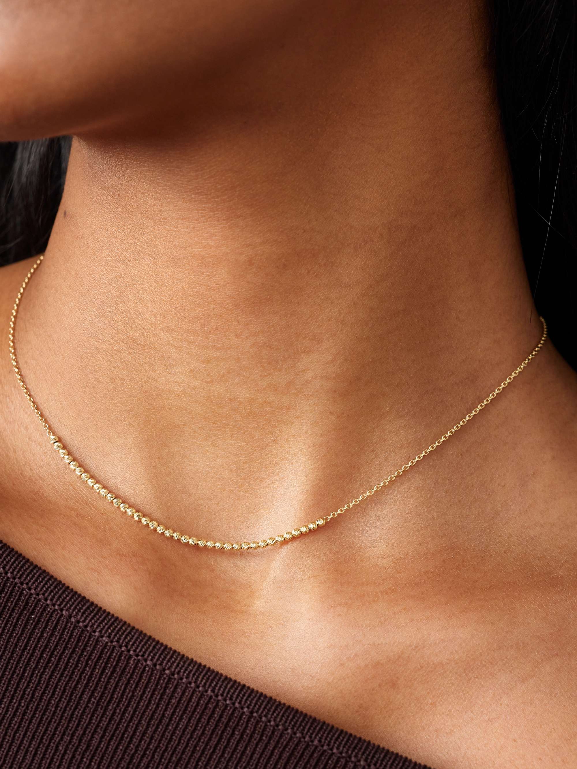 STONE AND STRAND Glitter In The Sky 14-karat gold beaded necklace