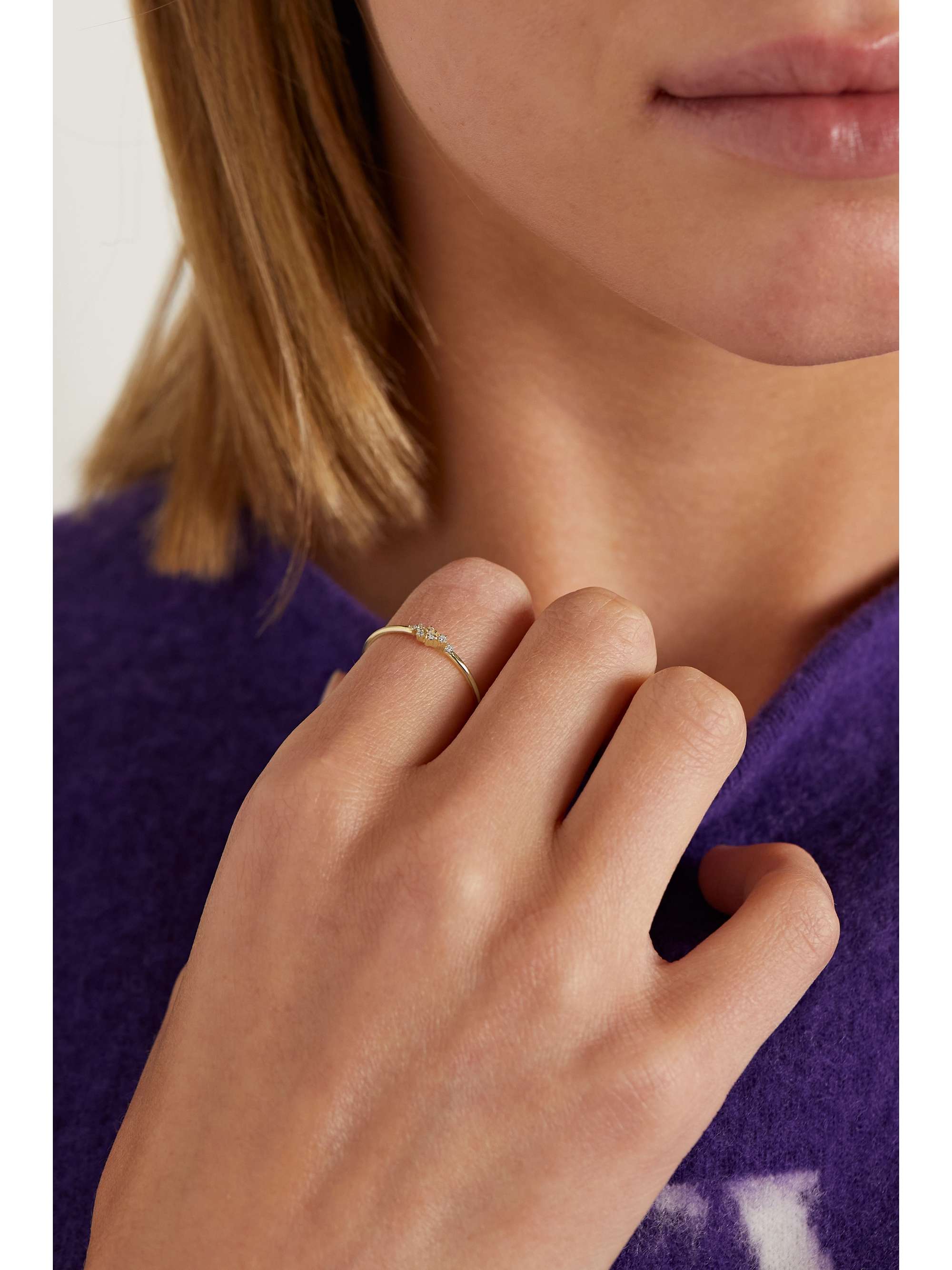 STONE AND STRAND 10karat gold diamond ring NETAPORTER