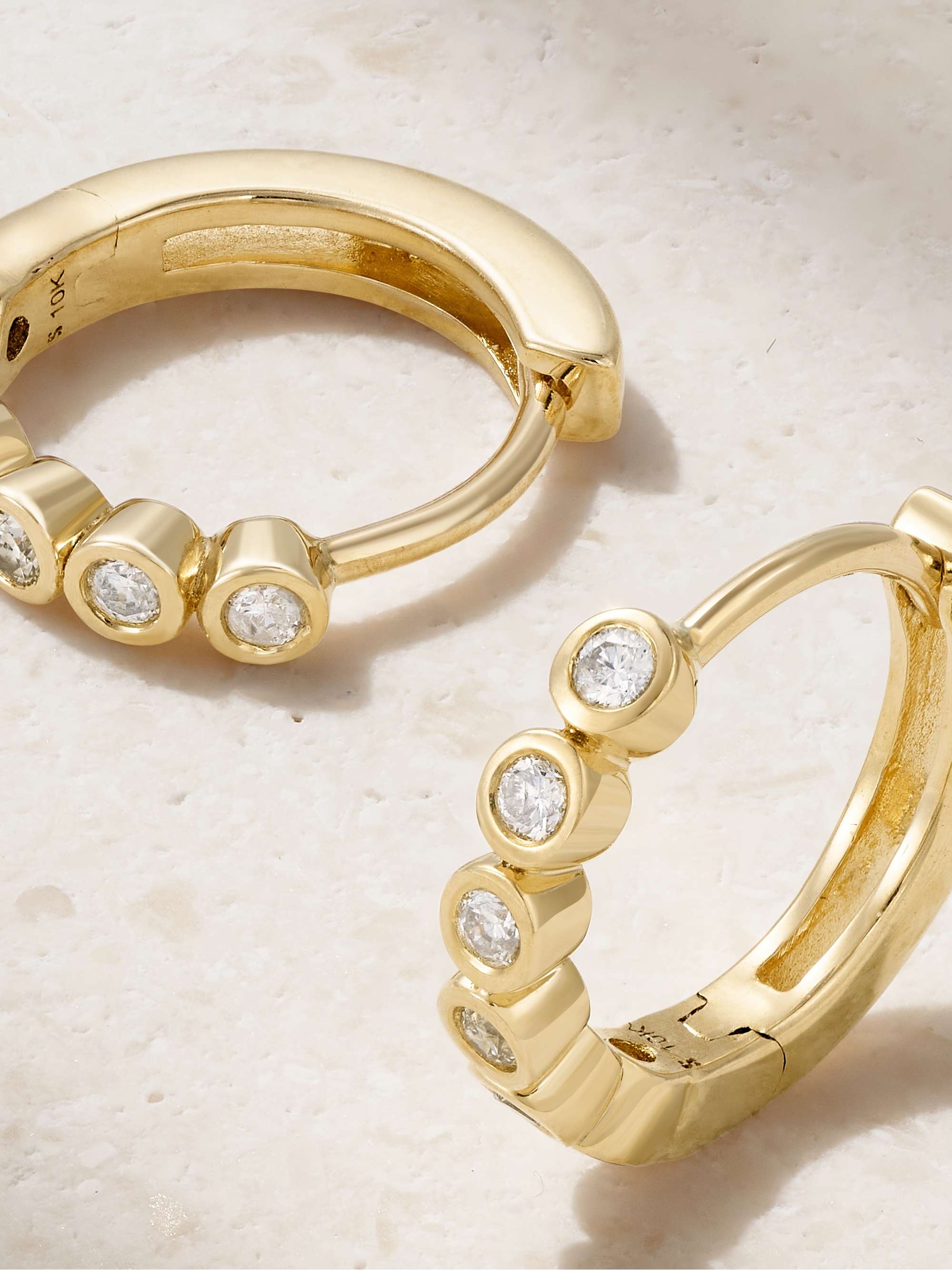 STONE AND STRAND 10-karat gold diamond hoop earrings