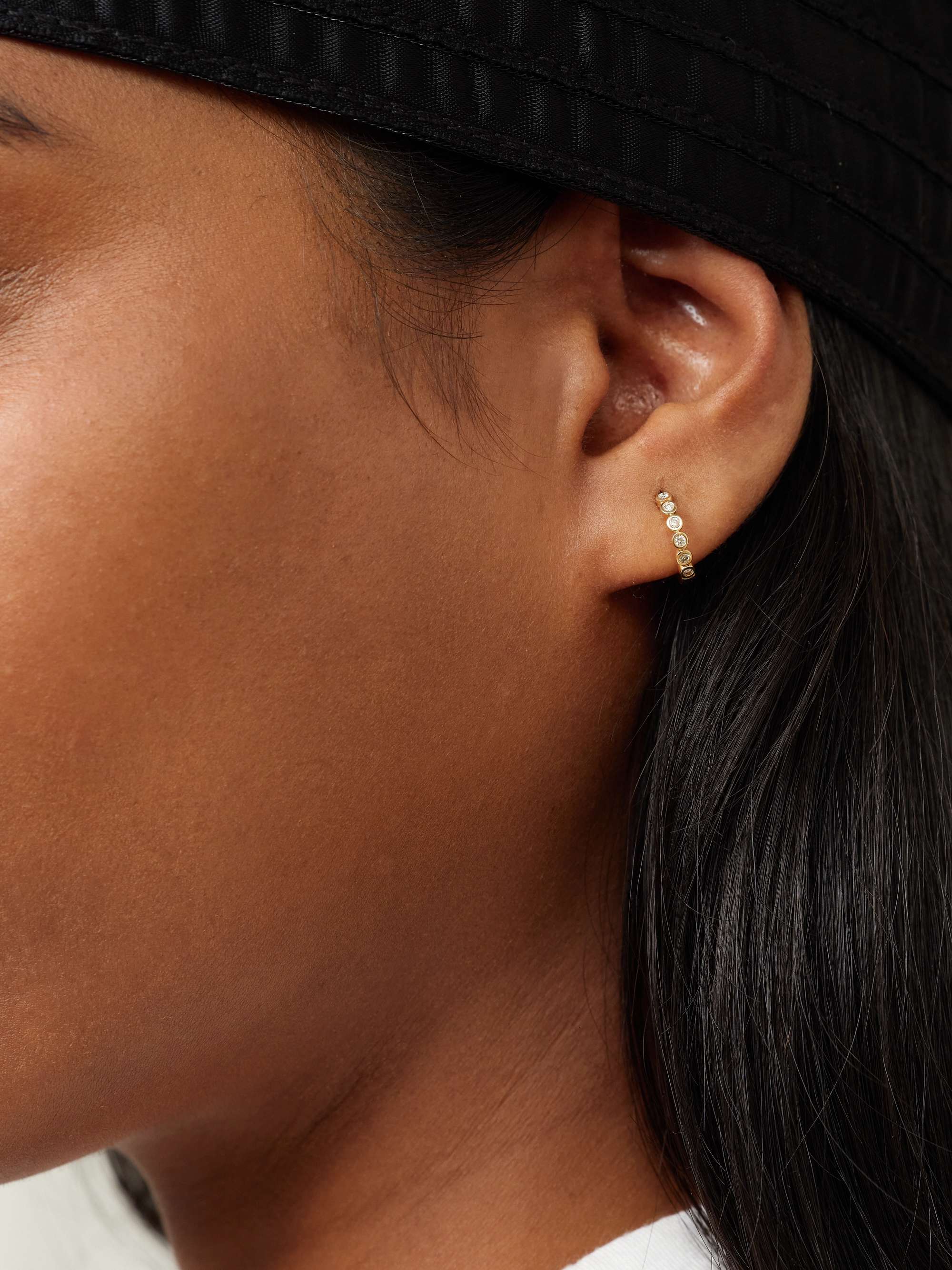 STONE AND STRAND 10-karat gold diamond hoop earrings