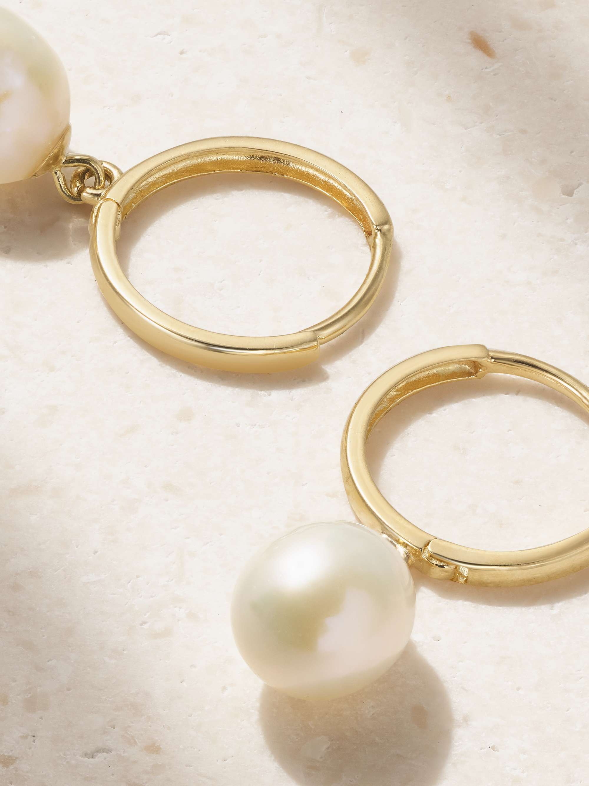 STONE AND STRAND 14-karat gold pearl earrings