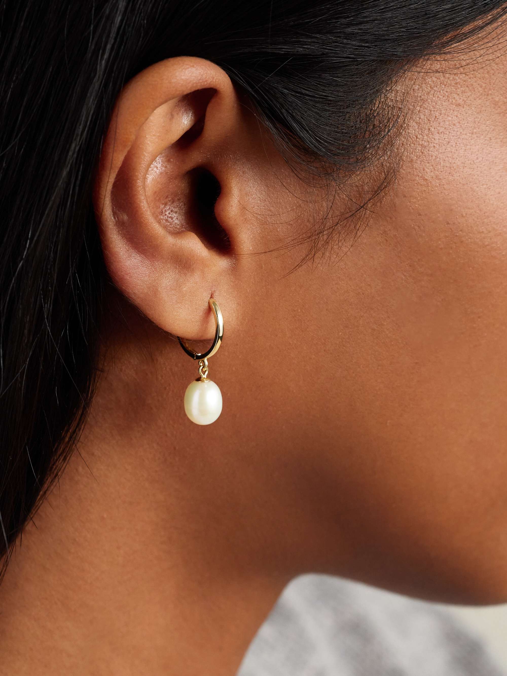 STONE AND STRAND 14-karat gold pearl earrings