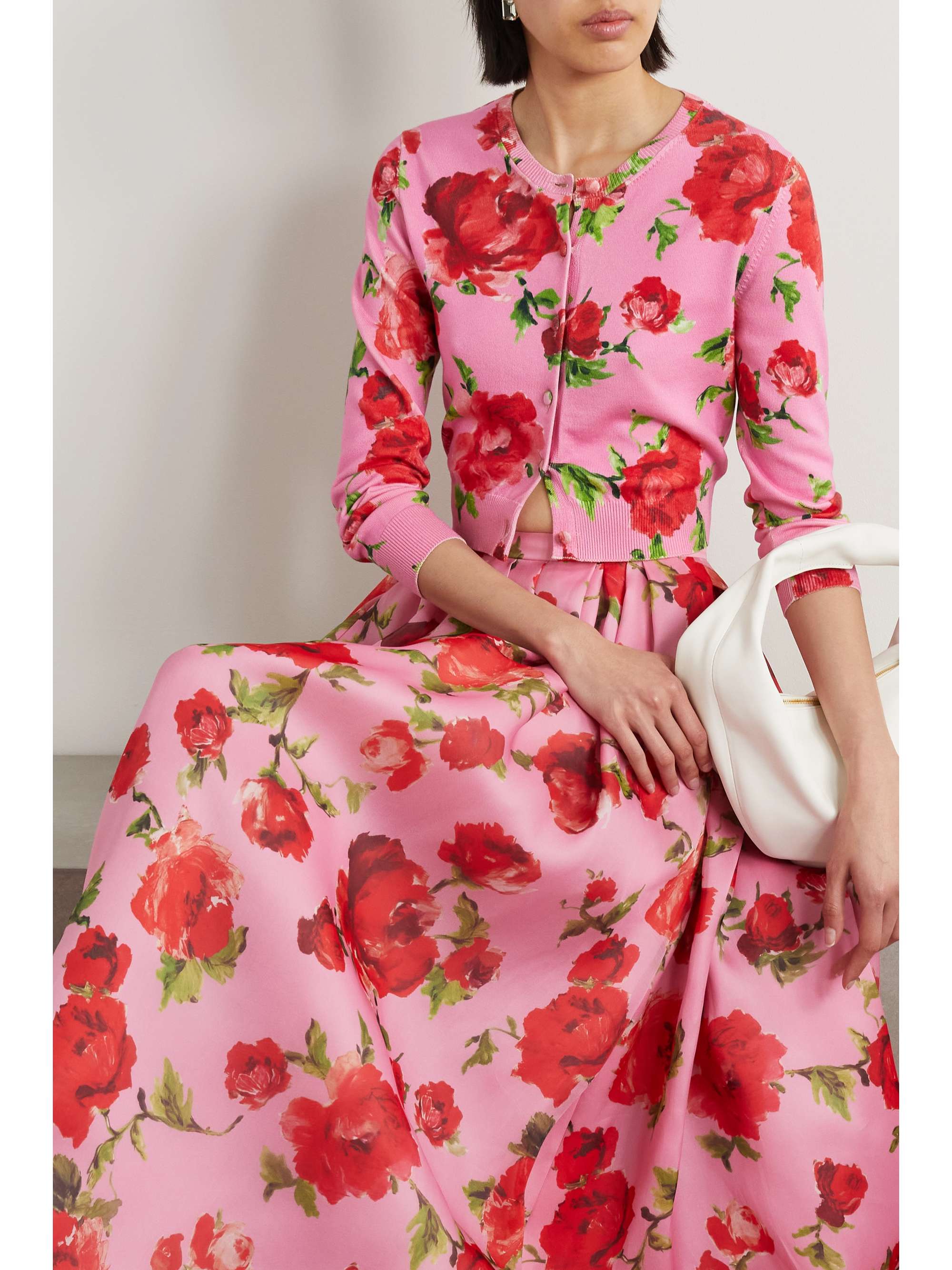 CAROLINA HERRERA Floral-print silk-organza maxi skirt