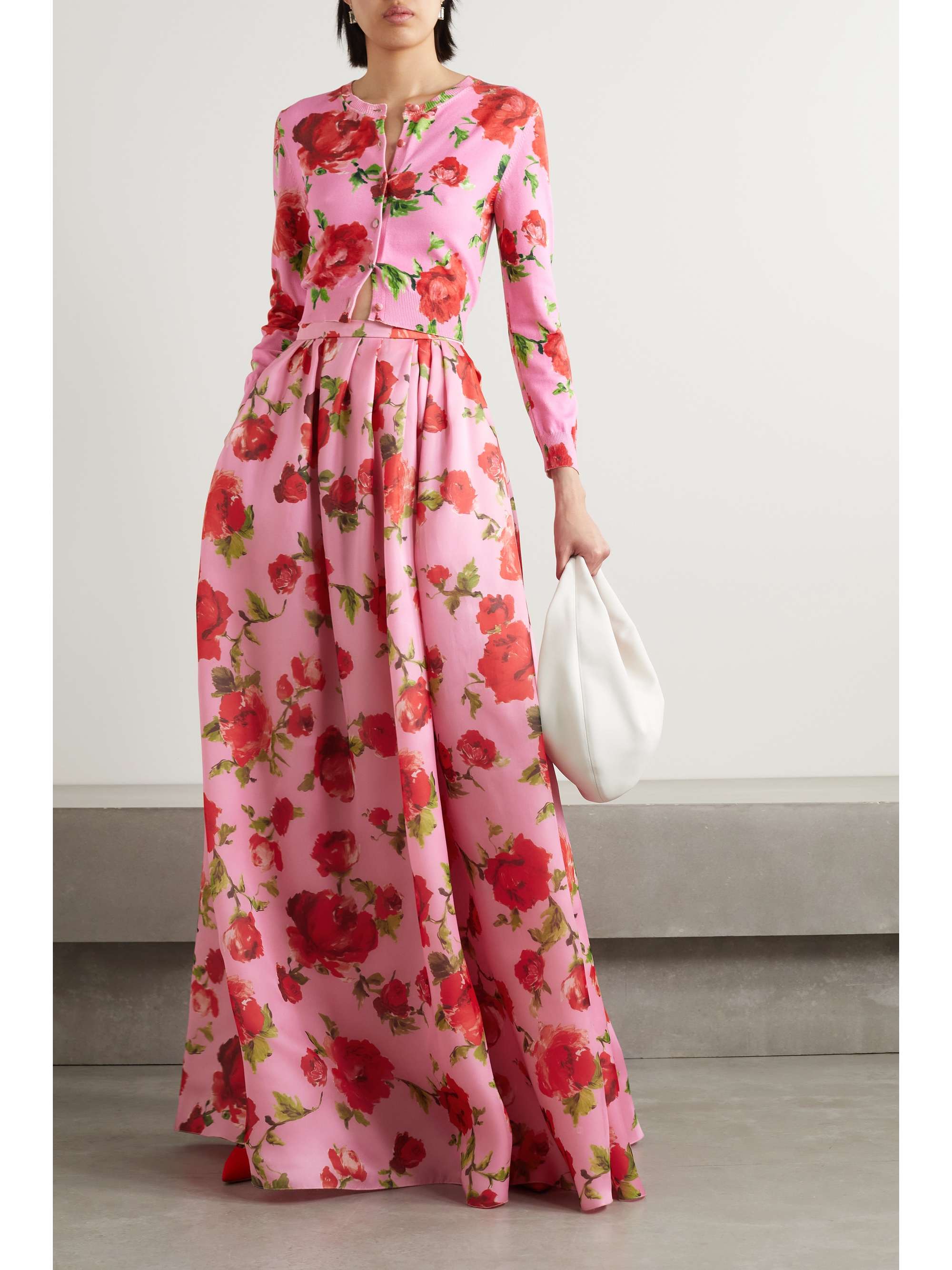 CAROLINA HERRERA Floral-print silk and cotton-blend cardigan | NET-A-PORTER