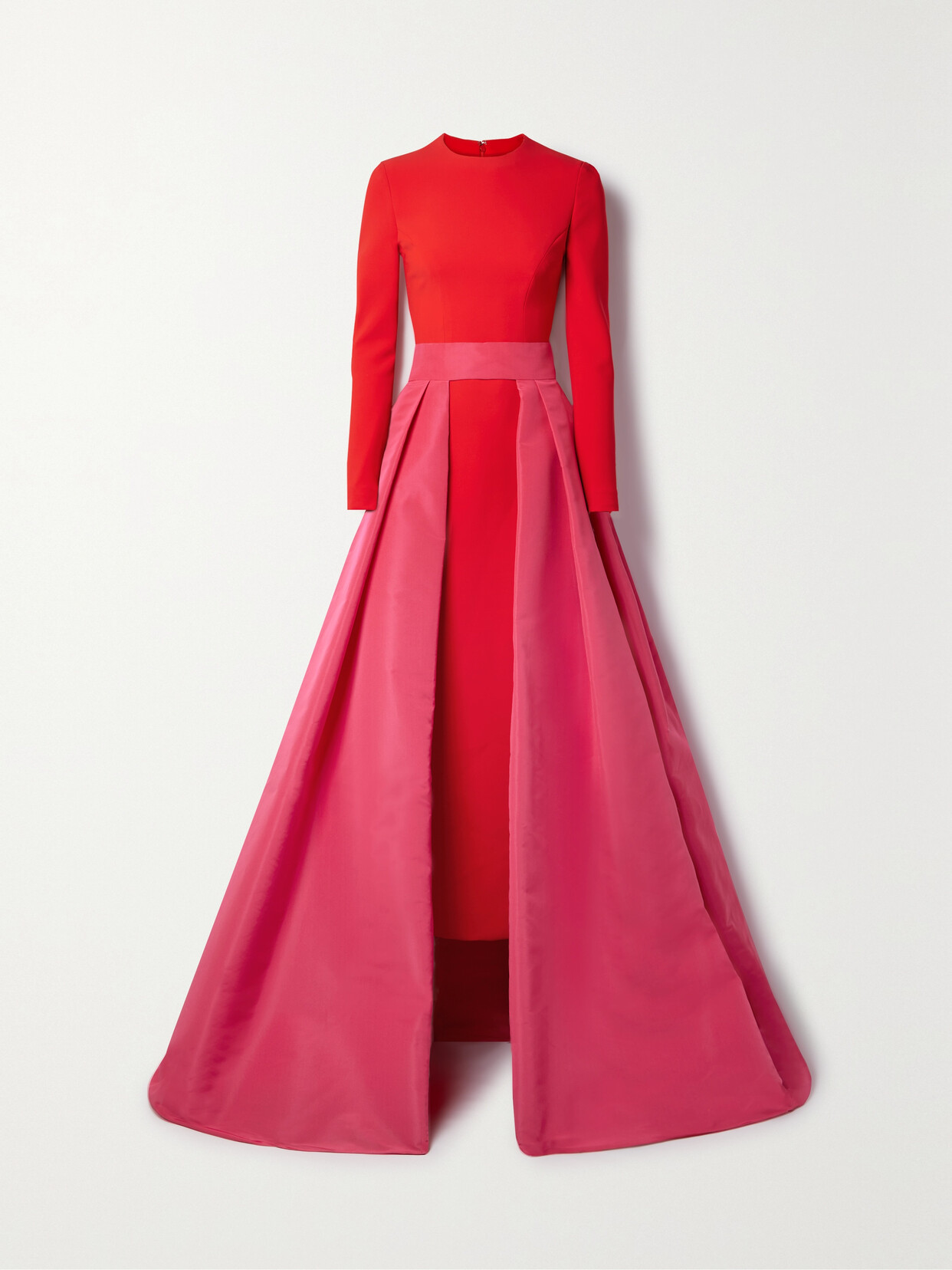 Carolina Herrera - Convertible Color-block Silk-faille Gown - Red