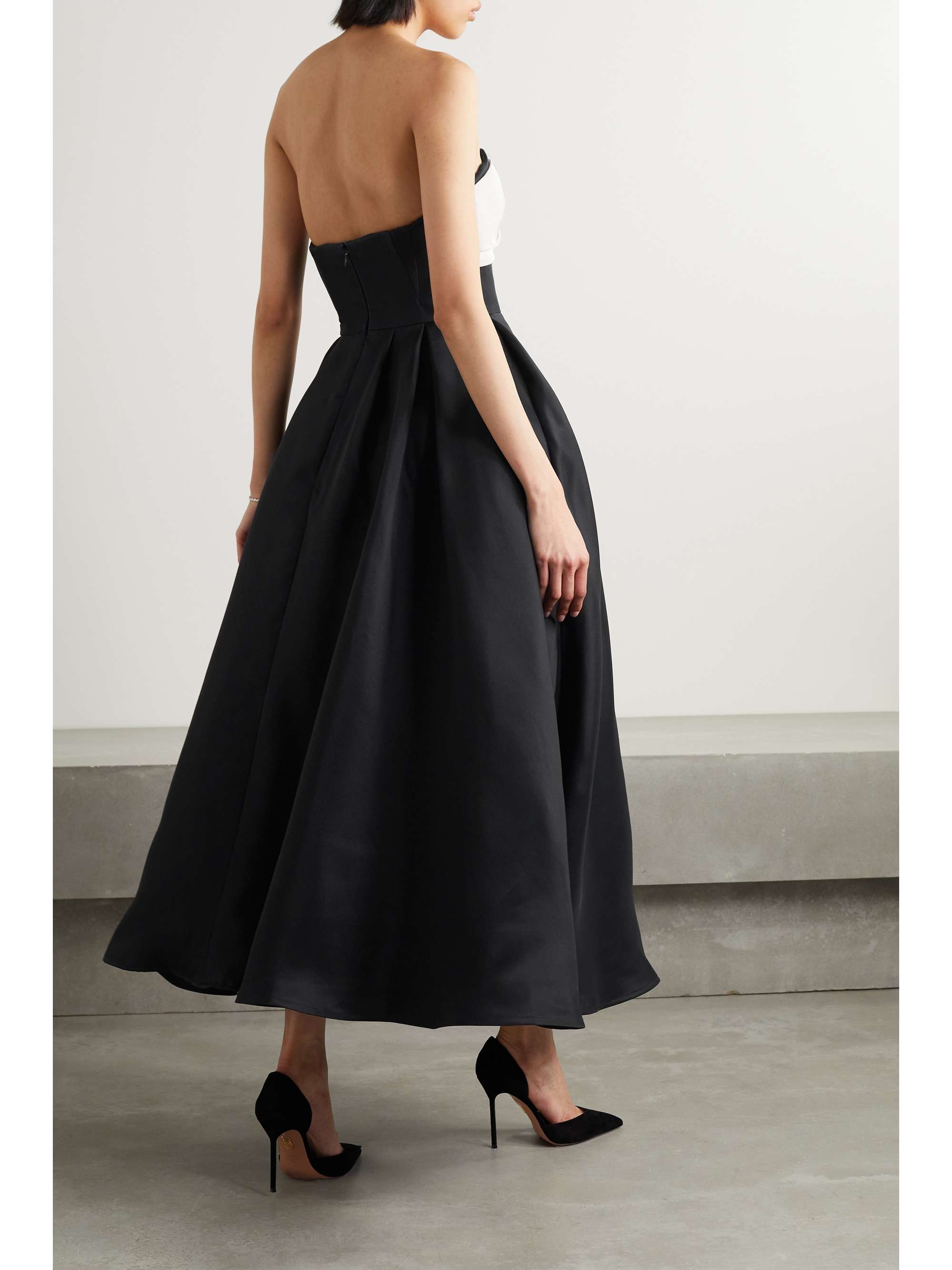 CAROLINA HERRERA Strapless gathered silk midi dress