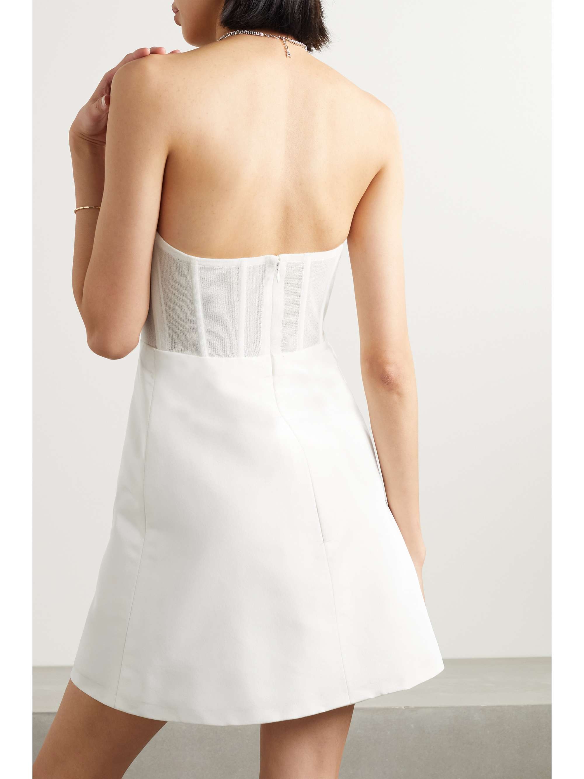 CAROLINA HERRERA Strapless silk-faille and tulle mini dress