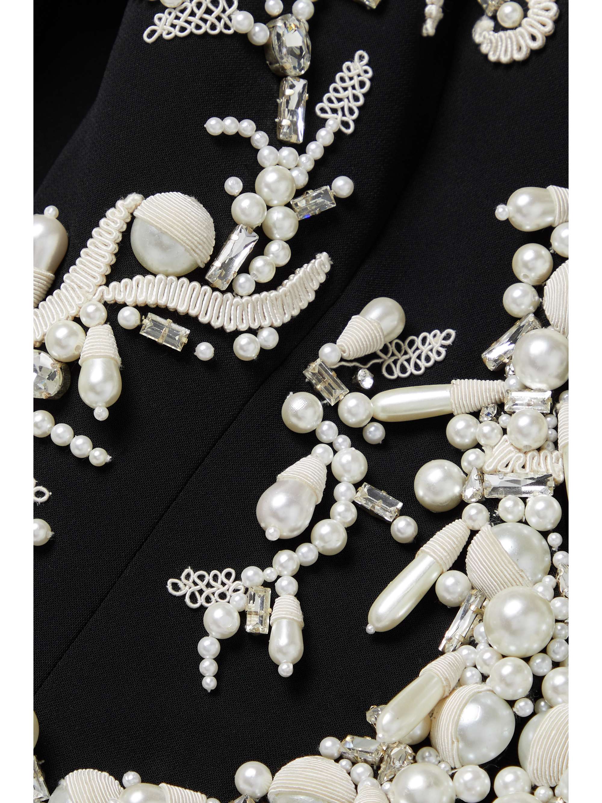 CAROLINA HERRERA Embellished embroidered crepe jacket