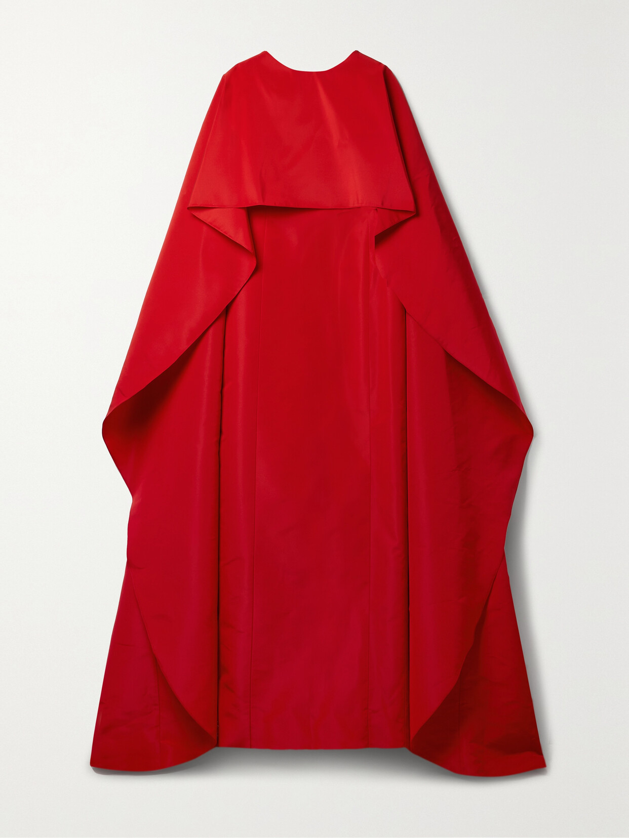 Carolina Herrera - Cape-effect Draped Pleated Silk-faille Gown - Red