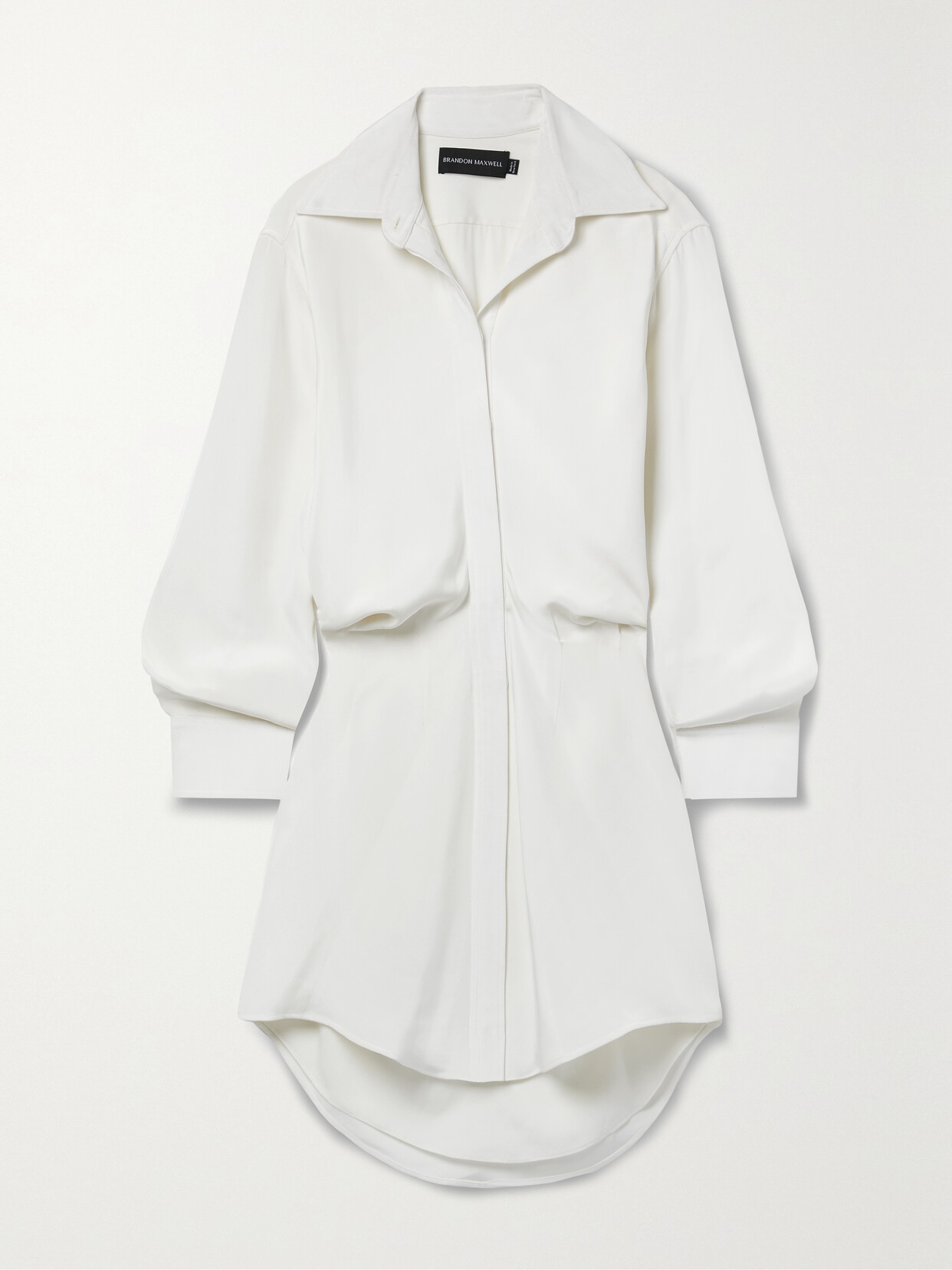 Brandon Maxwell - The Vera Silk-crepe Mini Shirt Dress - White