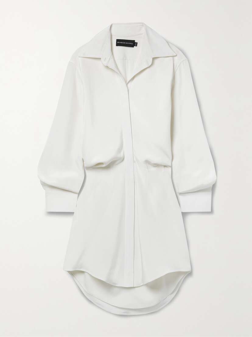 Brandon Maxwell The Vera Silk-crepe Mini Shirt Dress