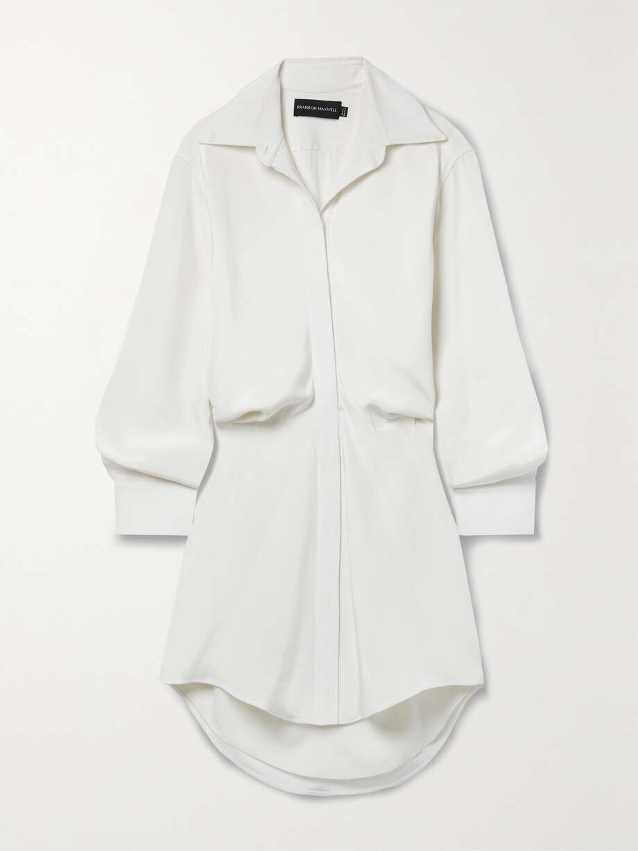 the vera silk-crepe mini shirt dress