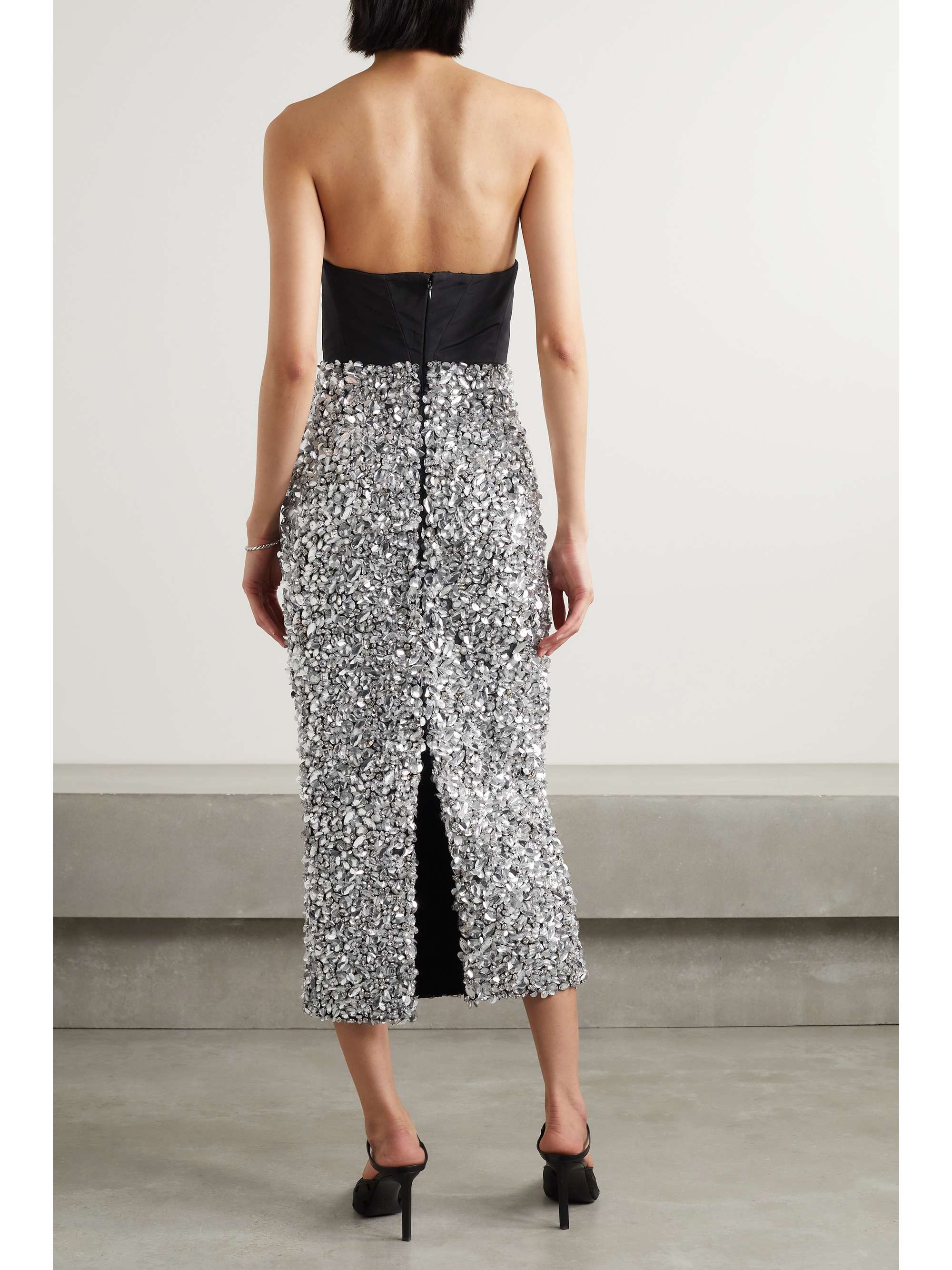CAROLINA HERRERA Strapless embellished faille midi dress
